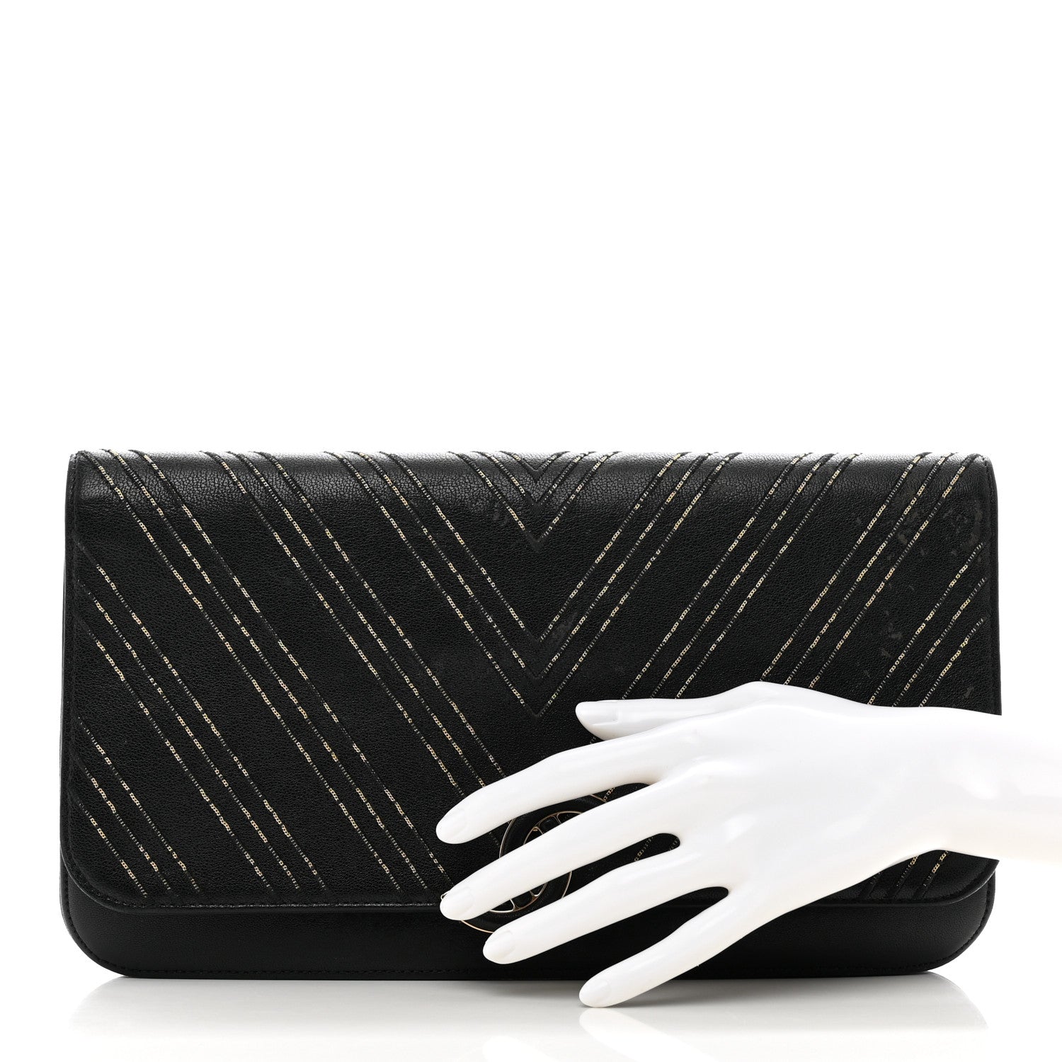 Chanel Sheepskin Chain CC Subtle Flap Black 2 of 11
