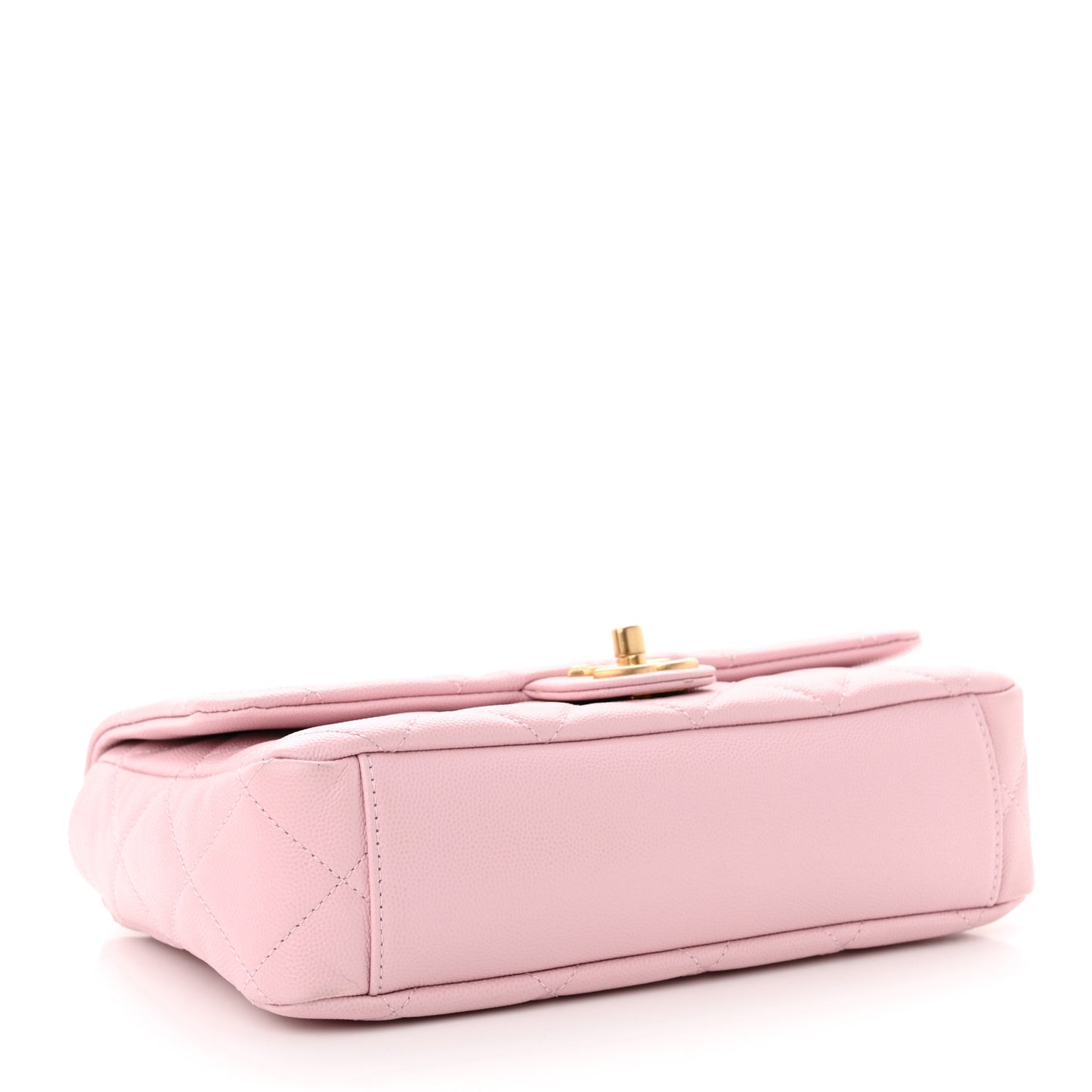 Caviar Quilted Chain Flap Light Pink