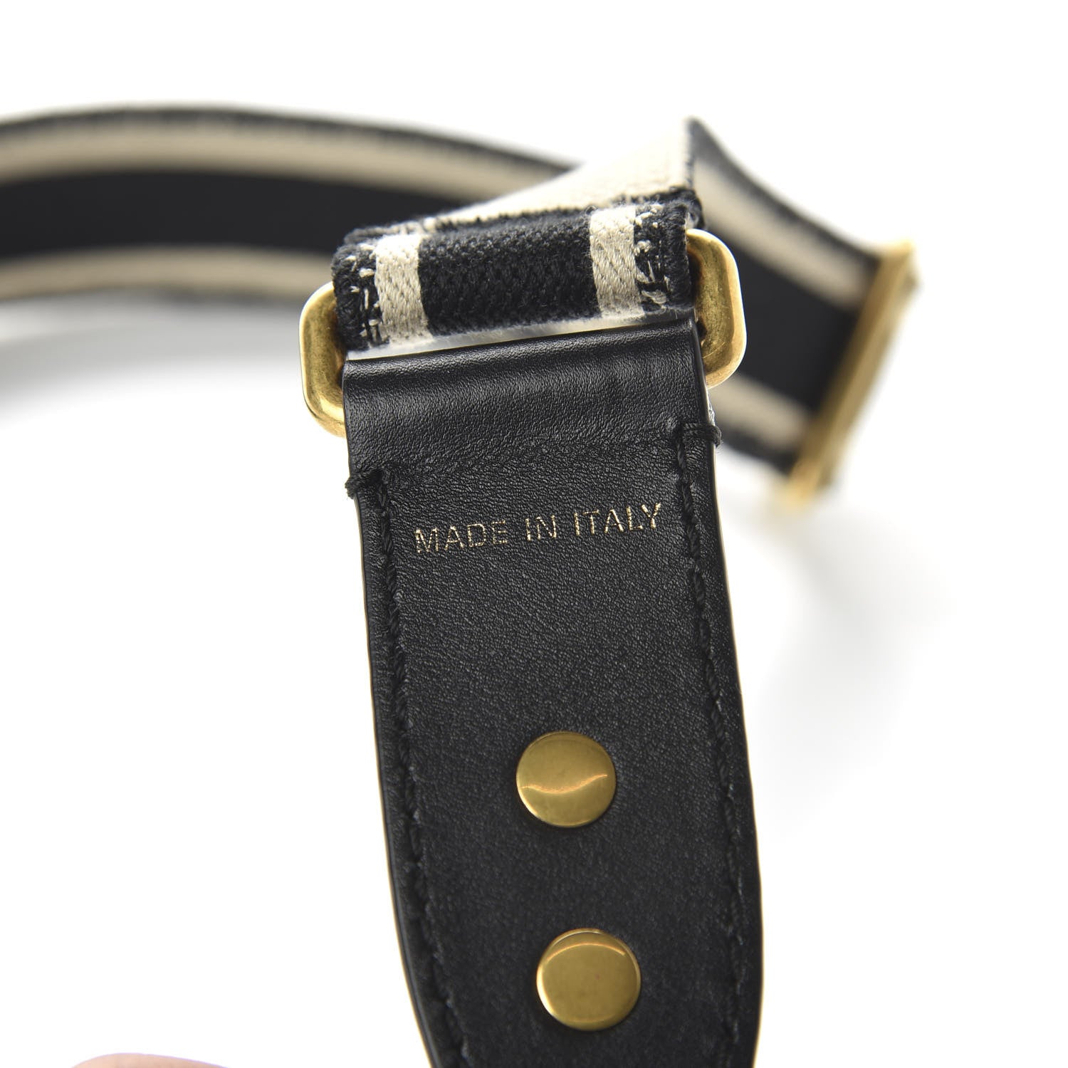 Christian Dior Canvas Embroidered Adjustable Shoulder Strap Black 4 of 6