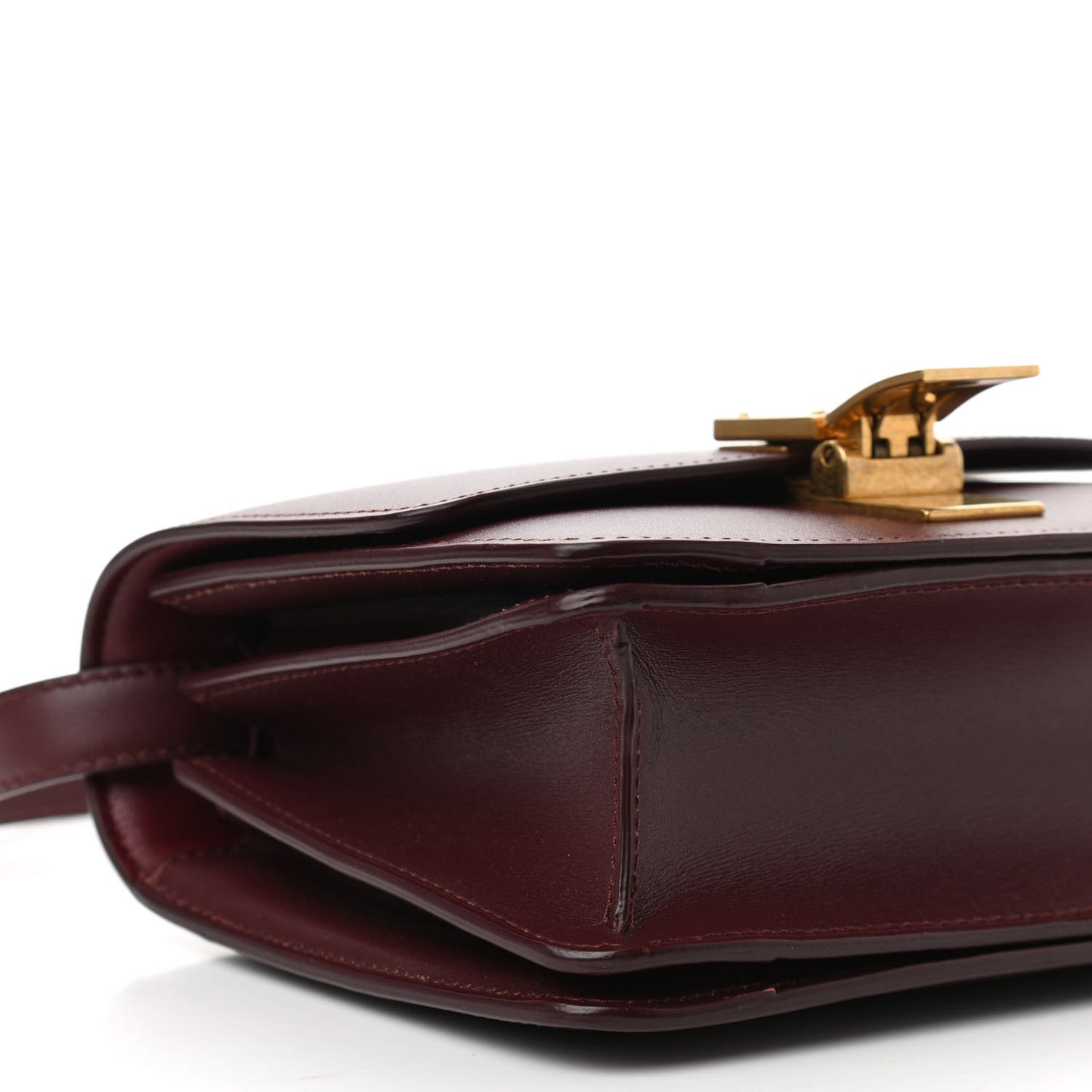 Box Calfskin Small Classic Box Flap Bag Burgundy
