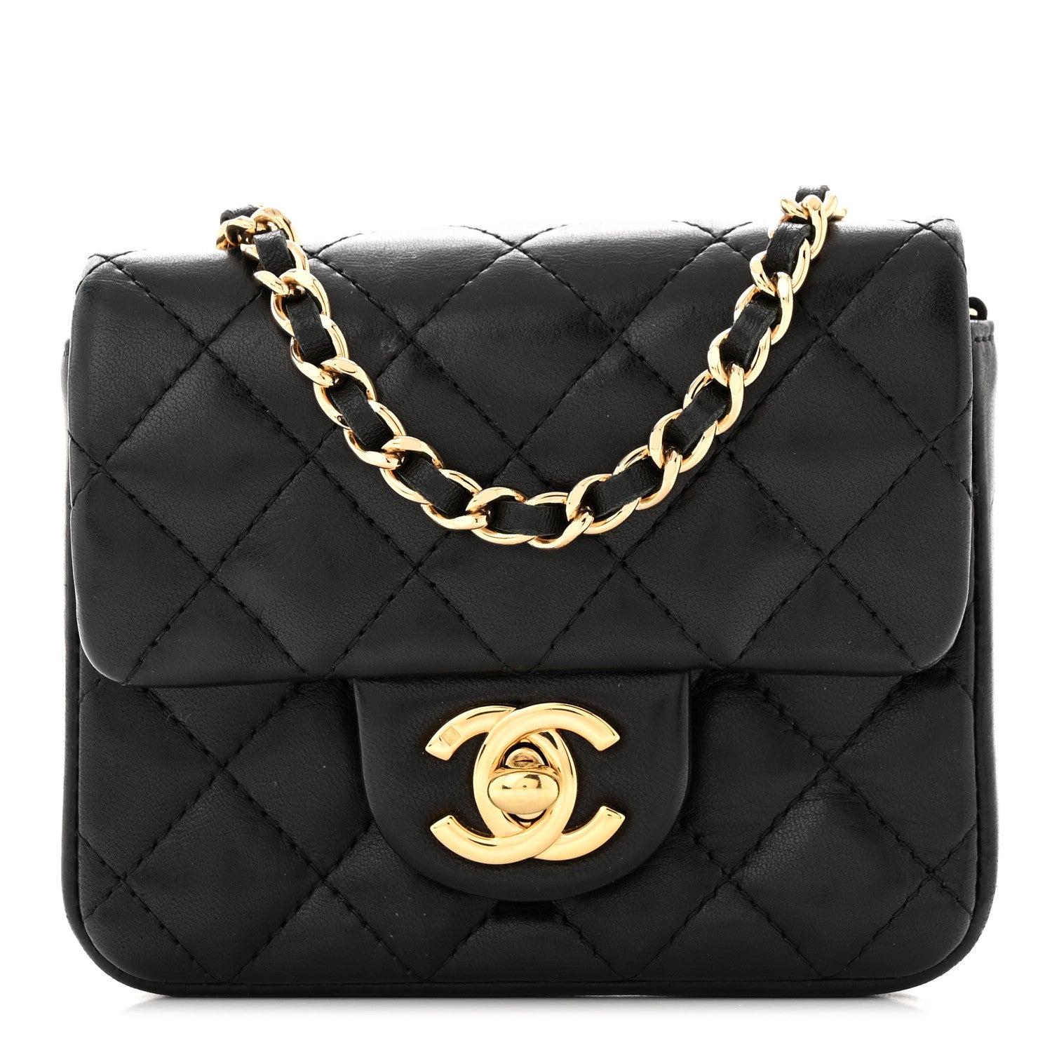 Chanel Lambskin Quilted Extra Mini Square Flap Black 1 of 10