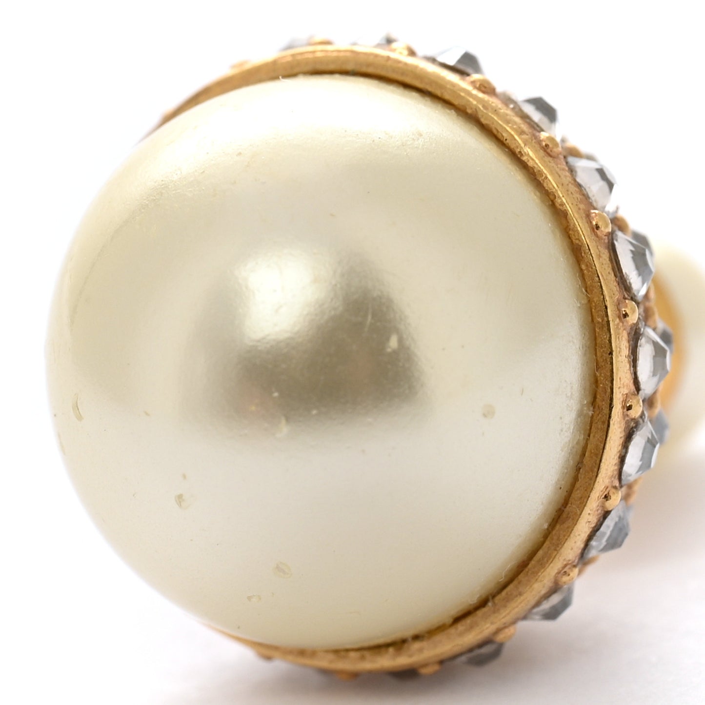 Crystal Pearl Dior Tribales Earrings Gold
