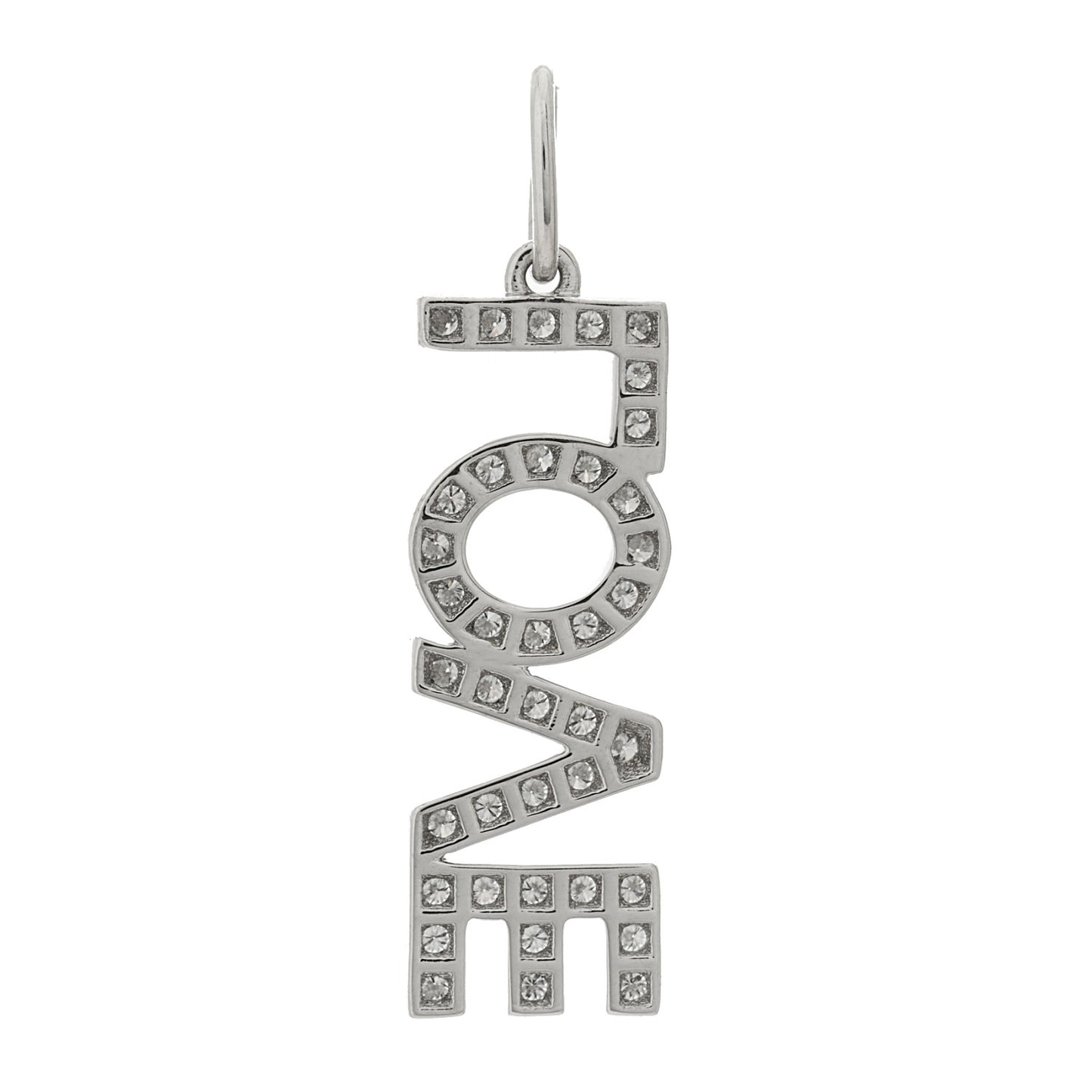 Platinum Diamond Love Charm
