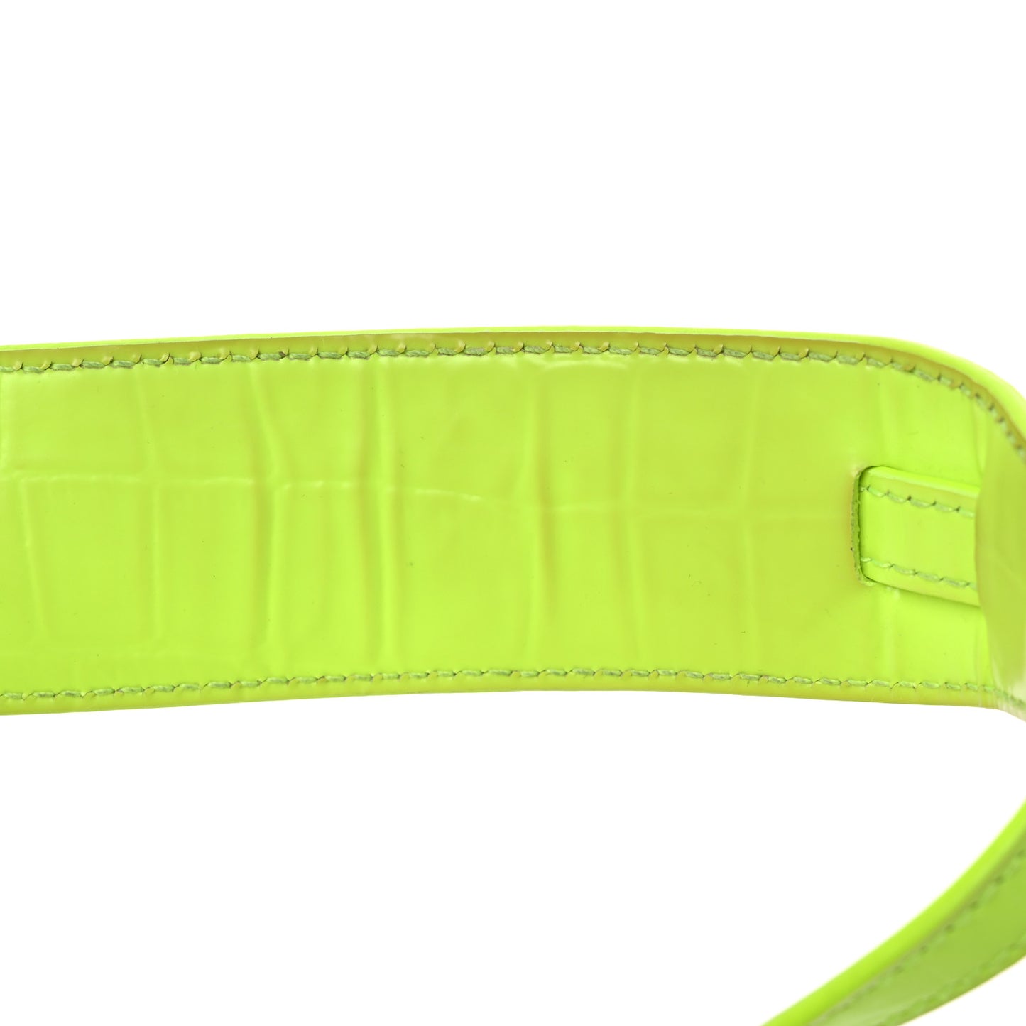 Semi Shiny Calfskin Crocodile Embossed Neo Classic Silver Hardware Mini City Fluo Yellow