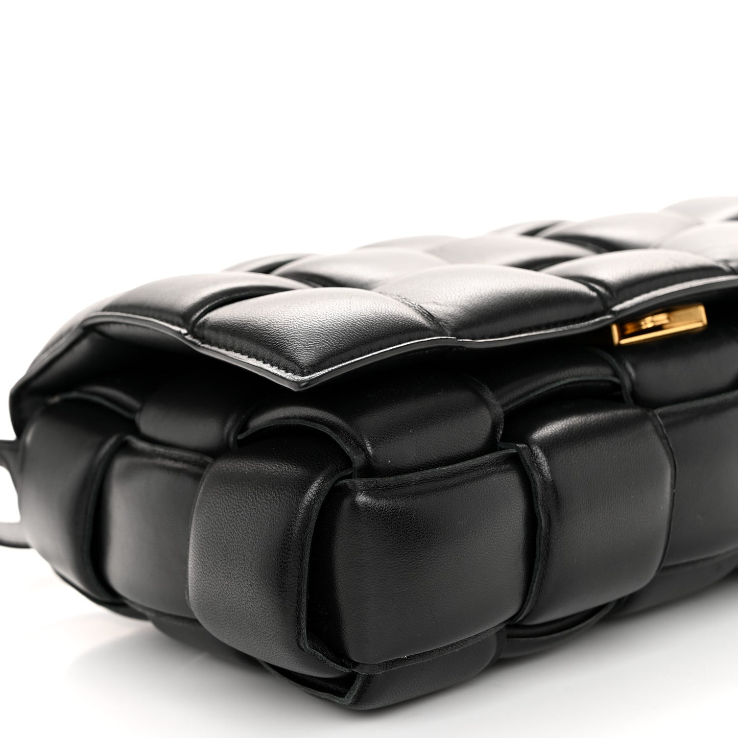 Nappa Maxi Intreccio Padded Cassette Crossbody Bag Black