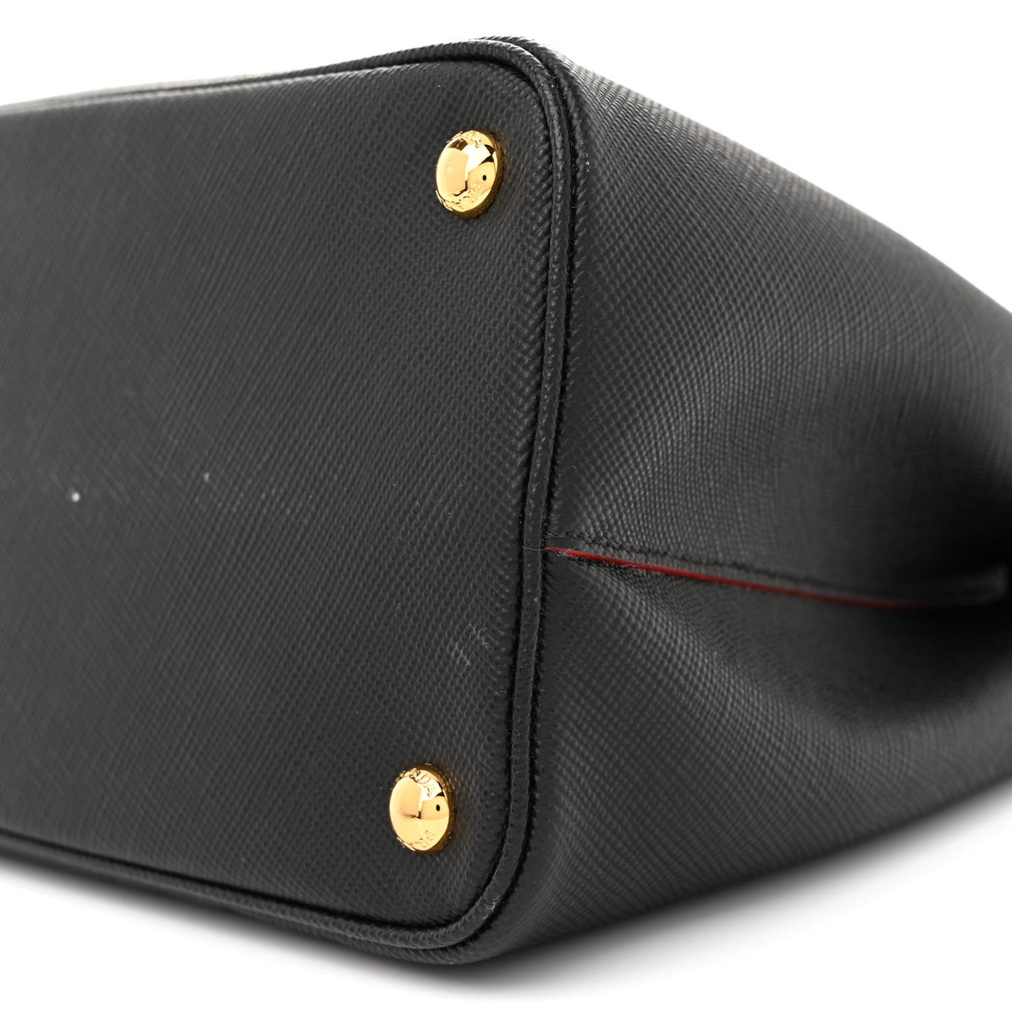 Saffiano Cuir Small Double Bag Black Fuoco