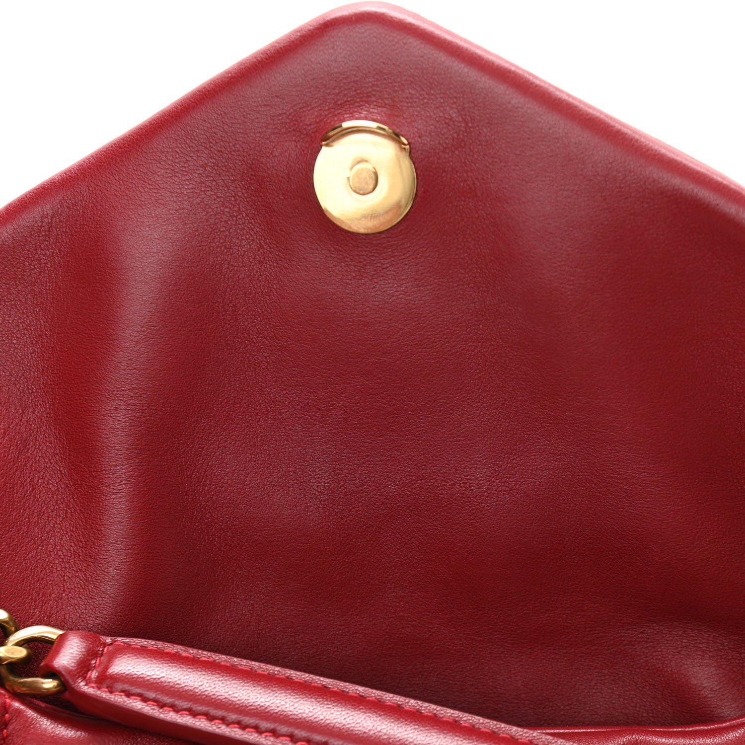 Saint Laurent Lambskin Quilted Small Loulou Puffer Monogram Chain Satchel Opyum Red 11 of 13