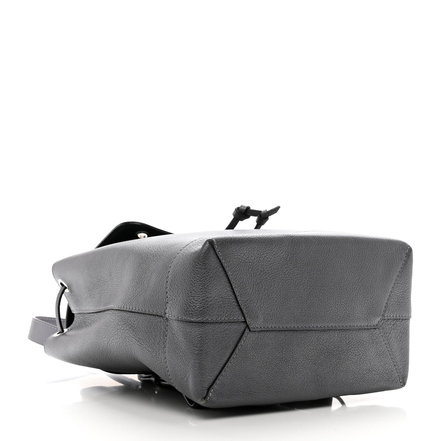 Metallic Calfskin Eyelet Lockme Backpack Black