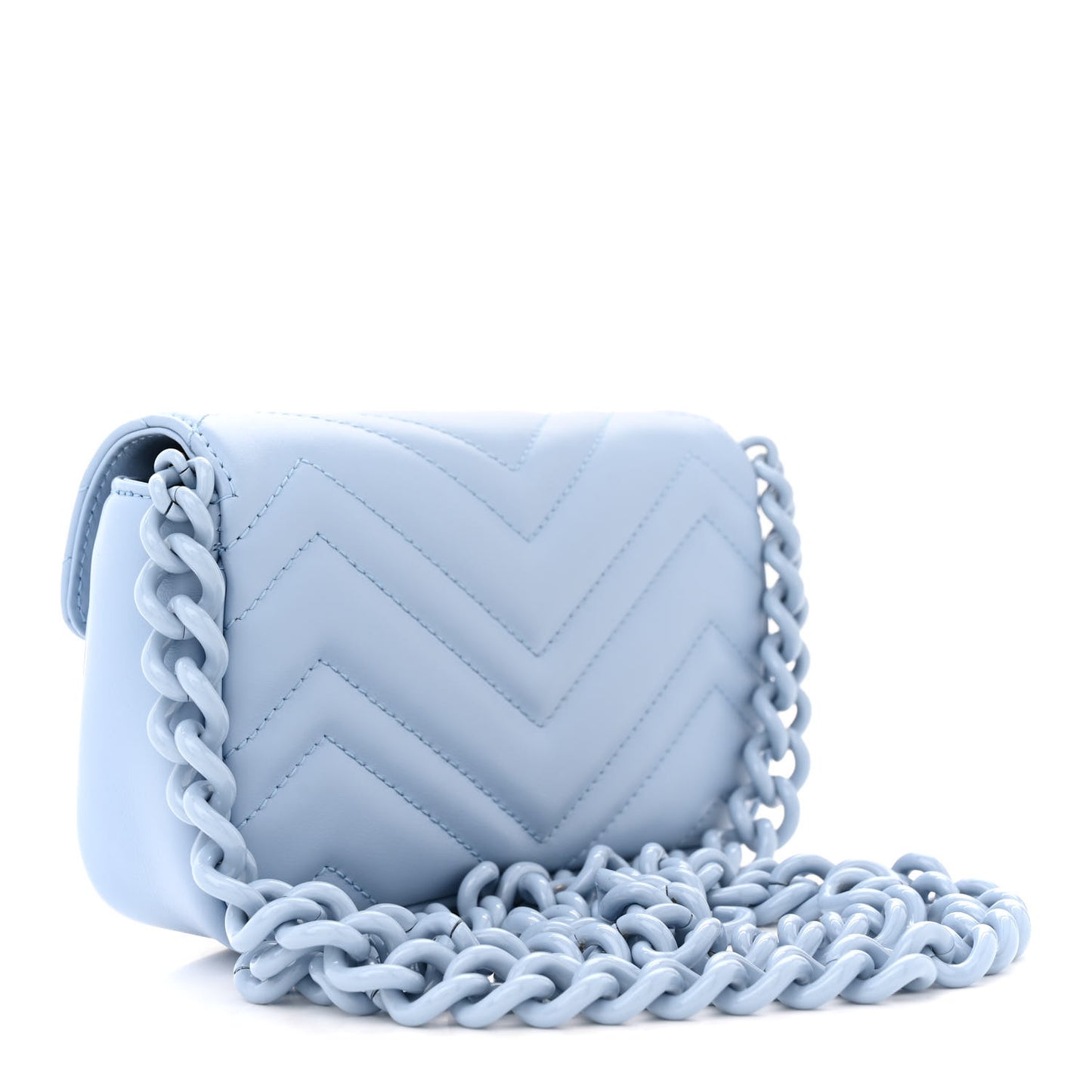Calfskin Matelasse Monochrome GG Marmont Chain Belt Bag Porcelain Light Blue
