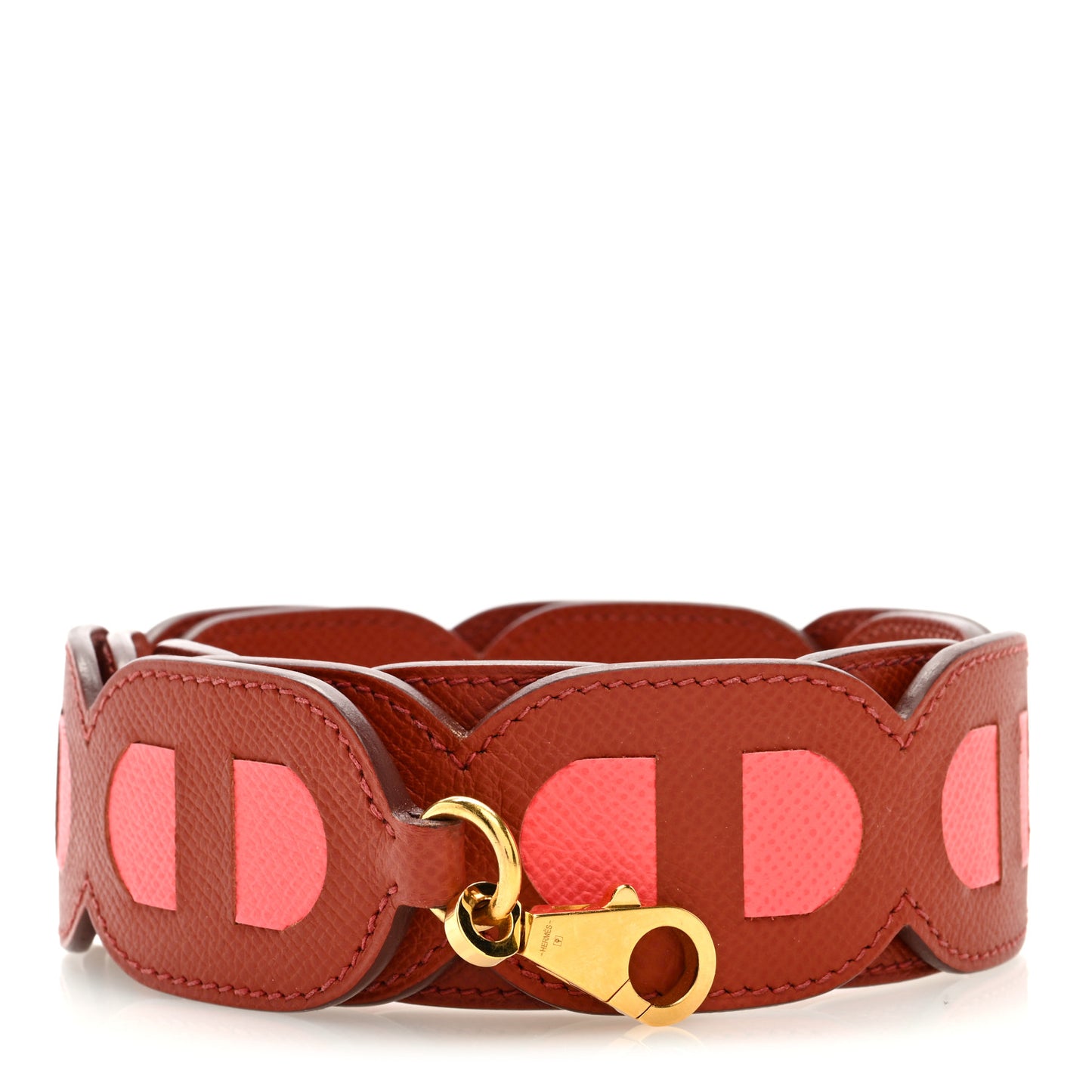 Epsom Maillons Shoulder Strap Brique Rose Texas