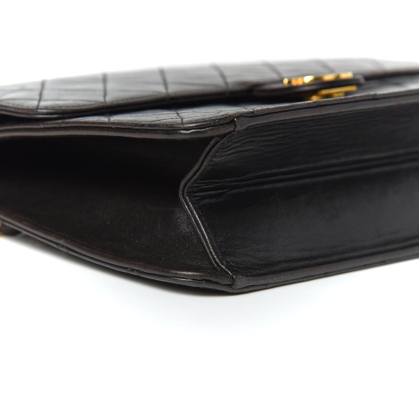 Lambskin Quilted Medium Single Flap Black