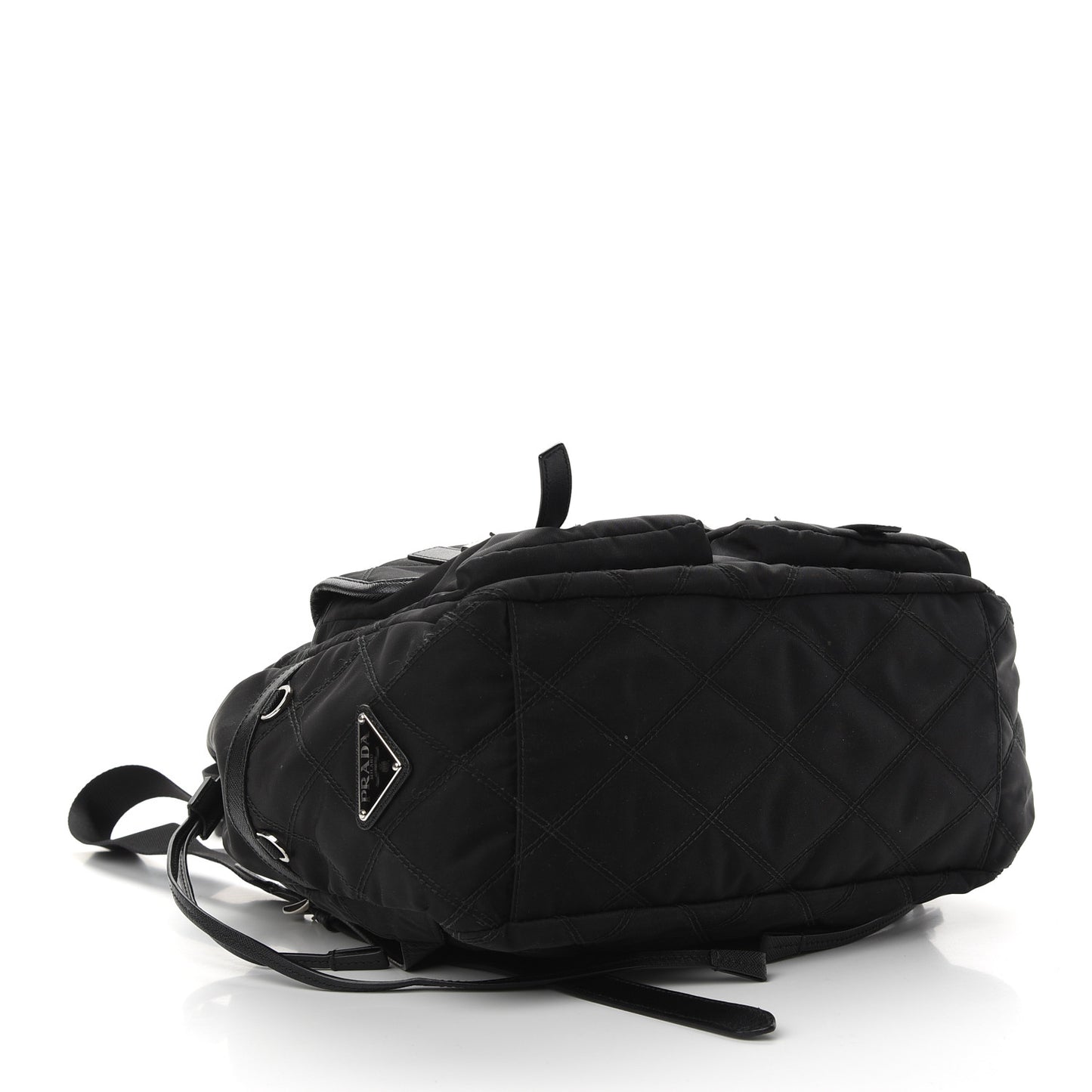 Tessuto Nylon Saffiano Vela Quilted Backpack Black