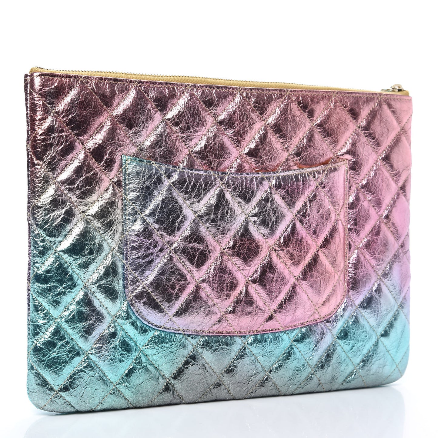 Metallic Goatskin Quilted Medium 2.55 Reissue Cosmetic Case Multicolor