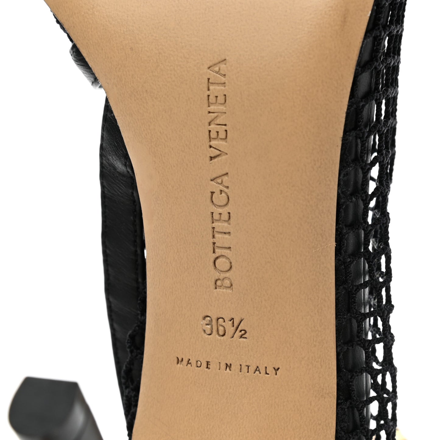 Mesh Nappa Chunky Chain Sandals 36.5 Black