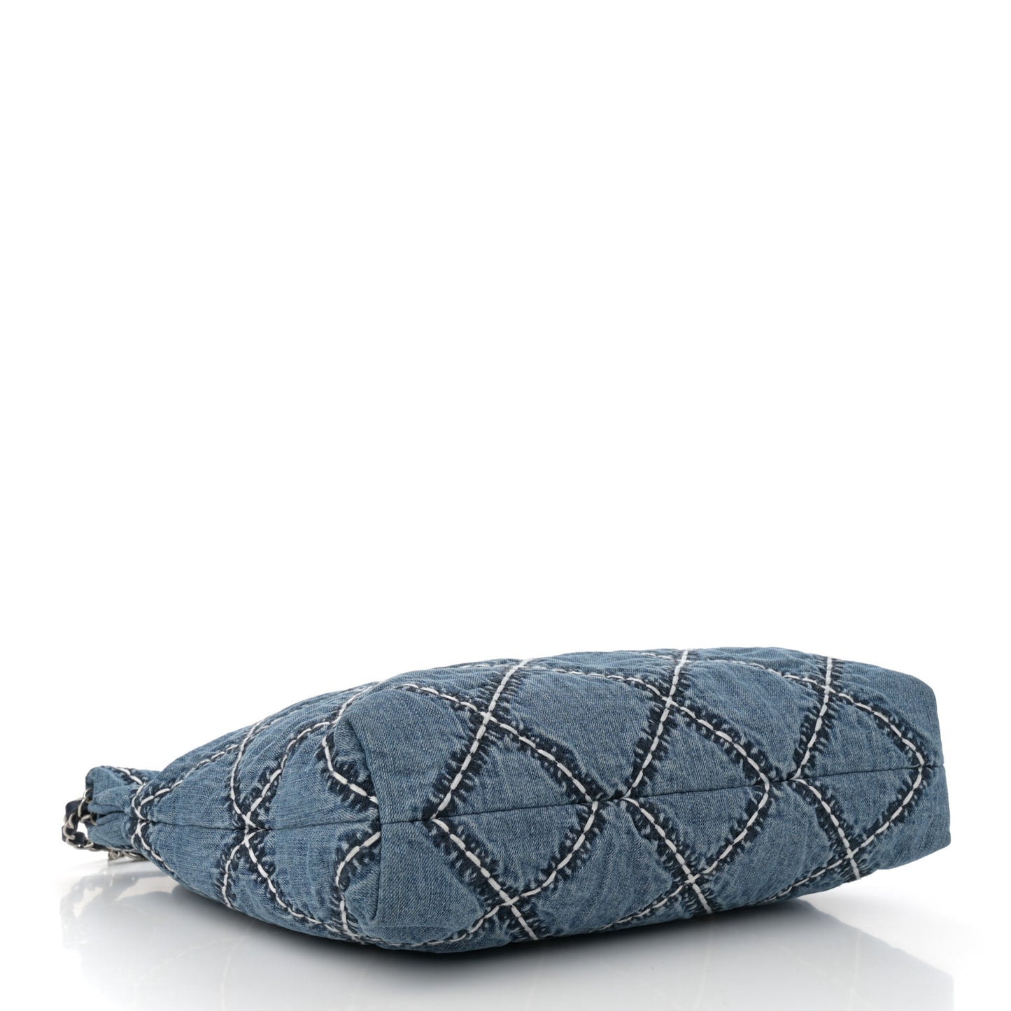 Denim Quilted Stitched Small Chanel 22 Blue