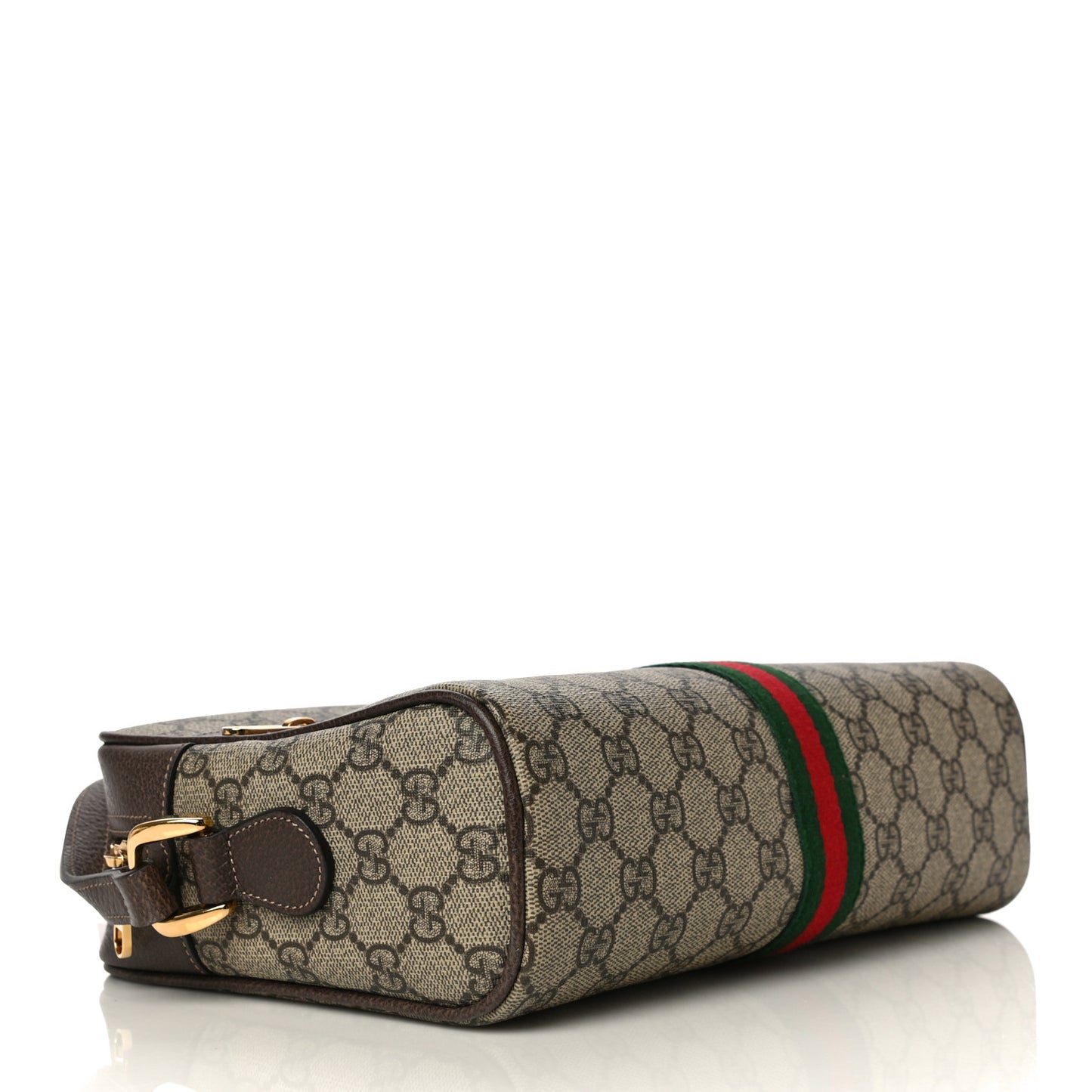 GG Supreme Monogram Web Small Ophidia Shoulder Bag Brown