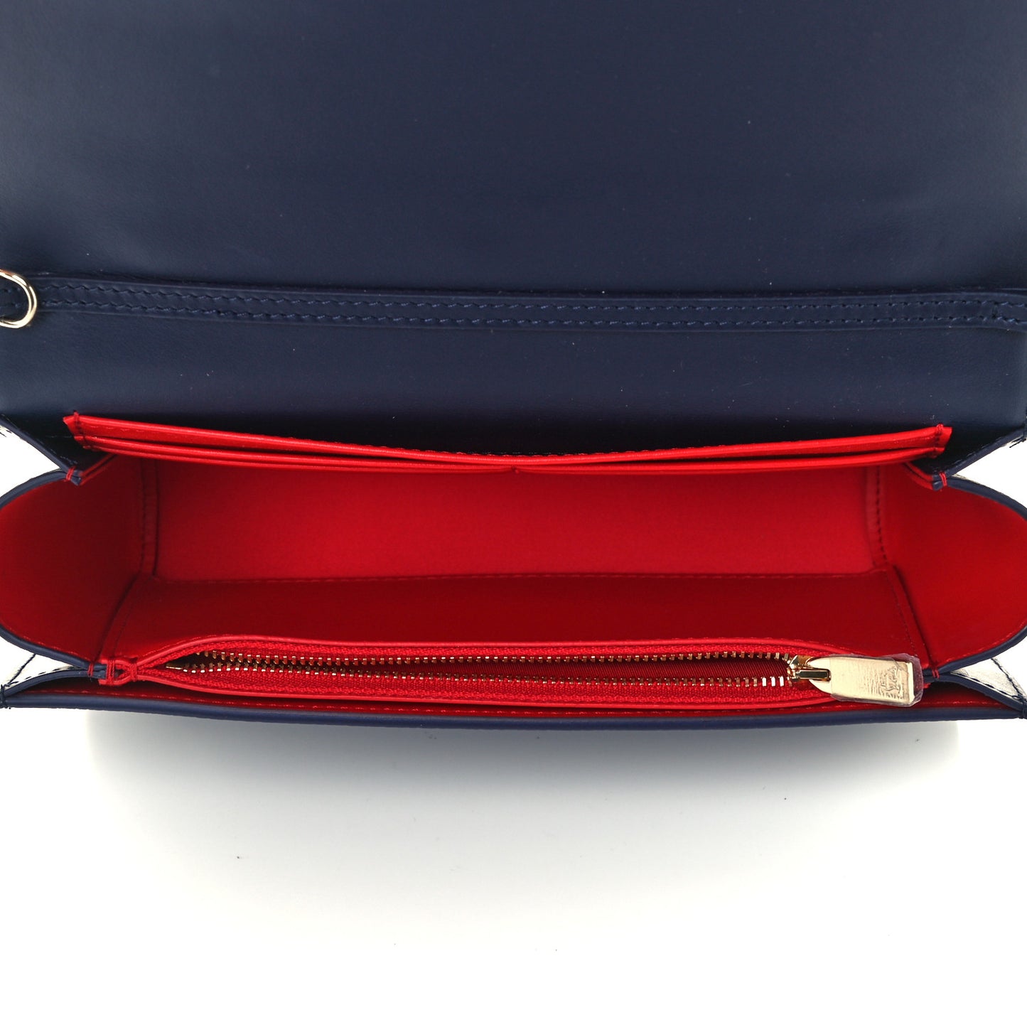 Calfskin Spikes Loubinthesky Paloma Clutch Navy