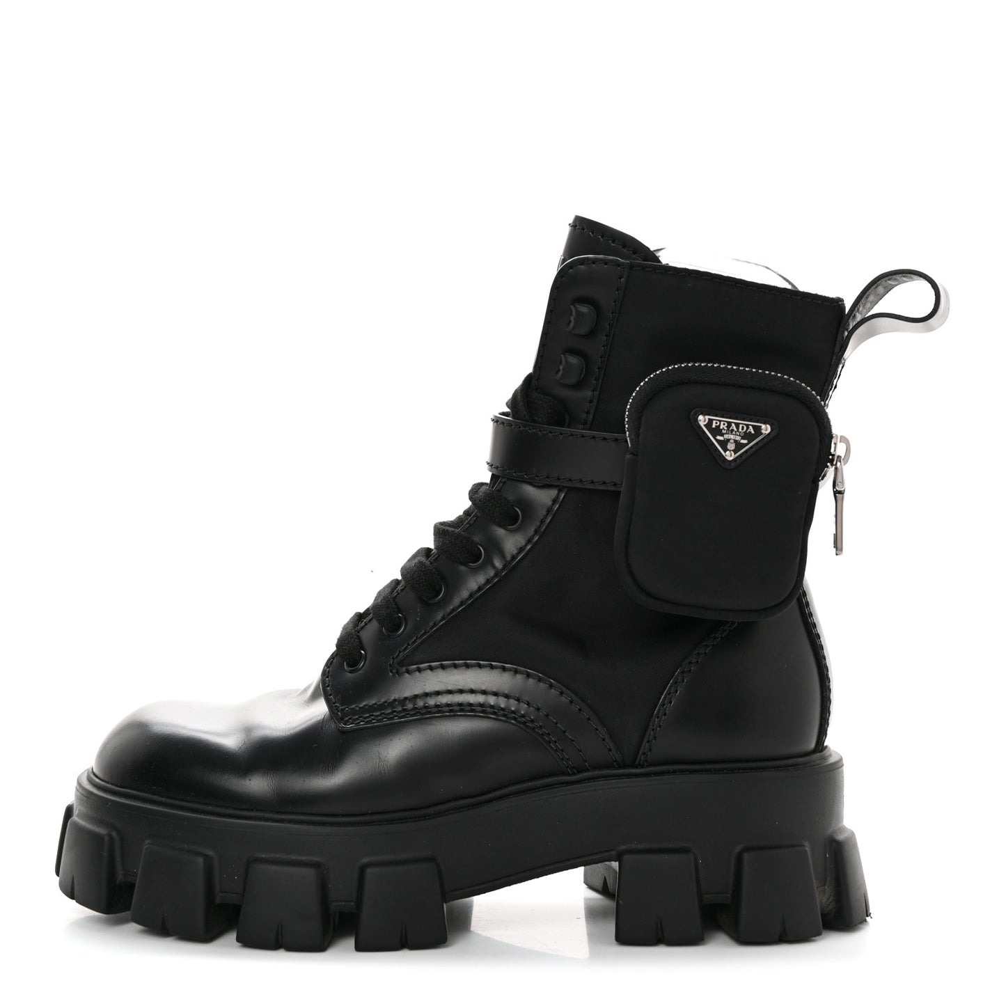 Spazzolato Rois Re-Nylon Metal Triangle Logo Mens Monolith Pouch Pocket 60mm Combat Boots 7 Black