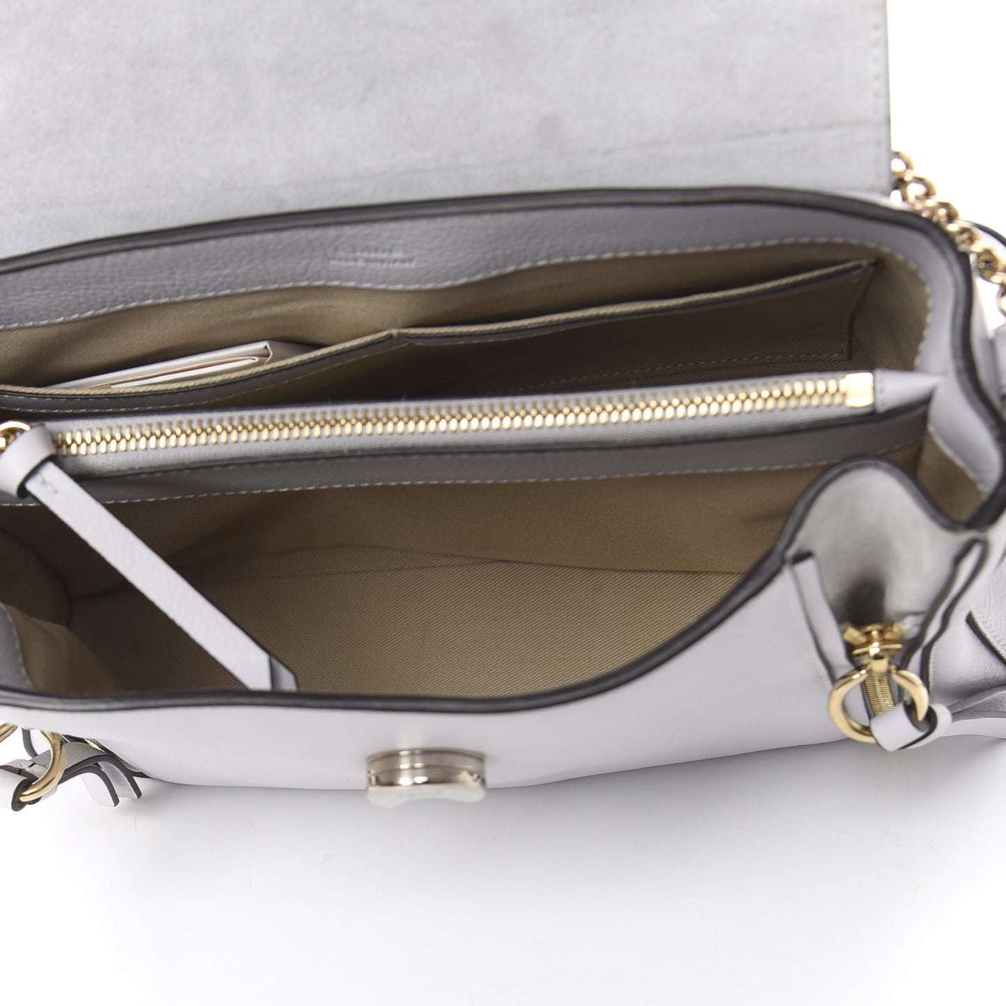Calfskin Small Faye Day Shoulder Bag Light Cloud