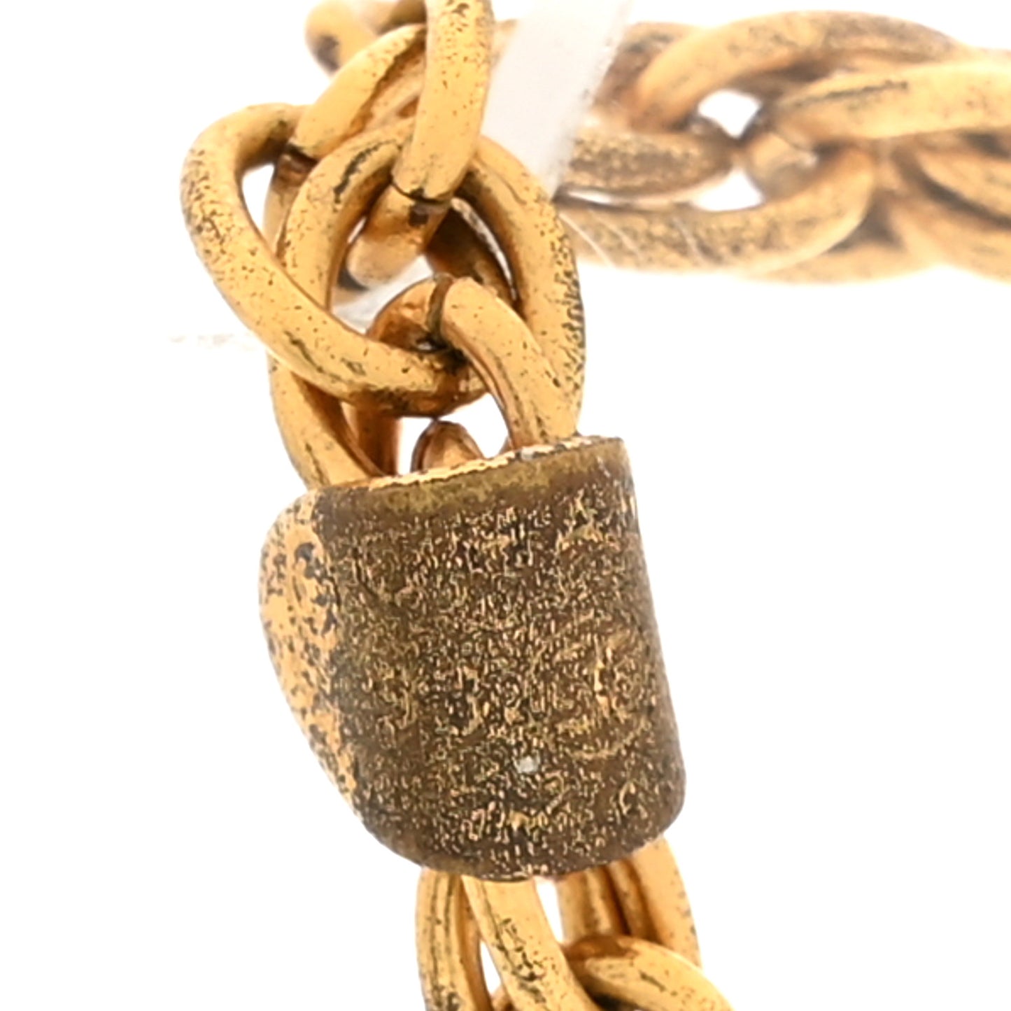 Metal Textured CC Chain Pendant Necklace Gold