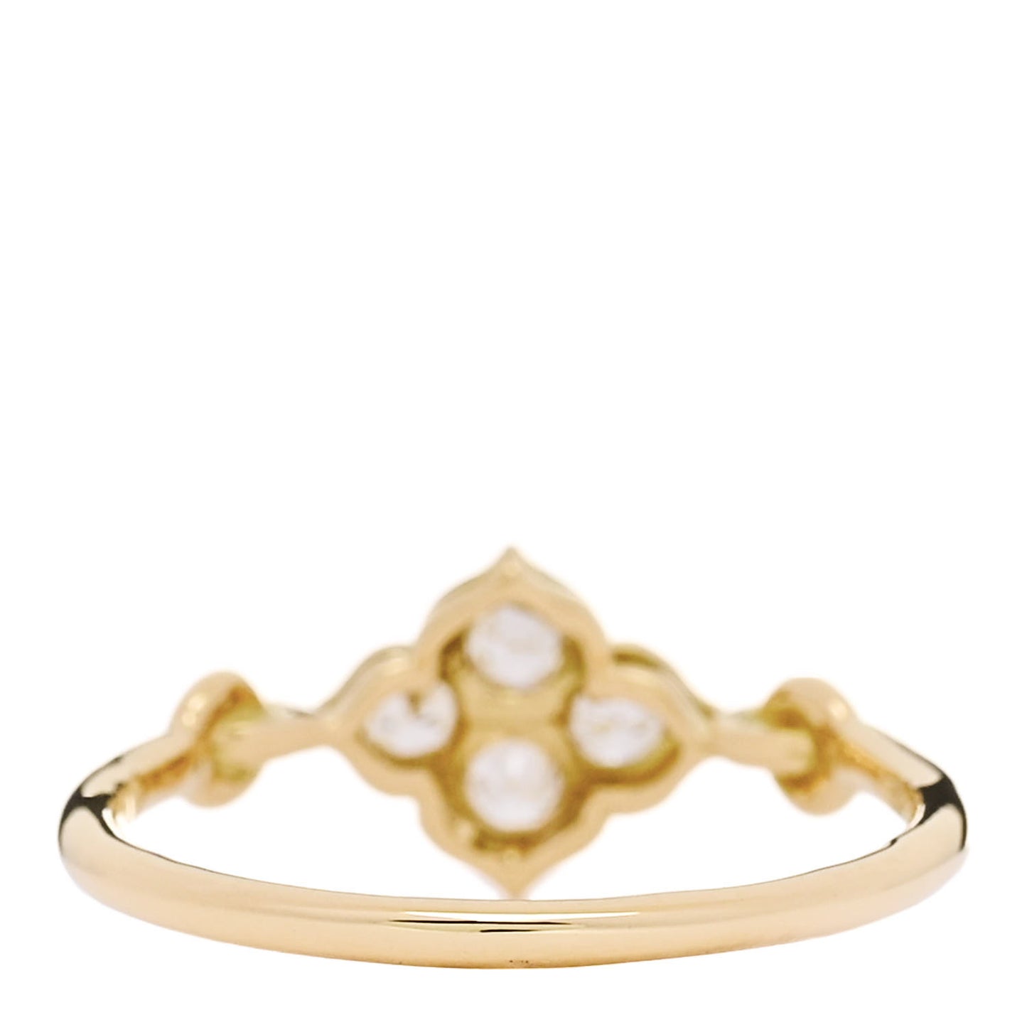 18K Yellow Gold Diamond Hindu Floral Ring 46 3.75