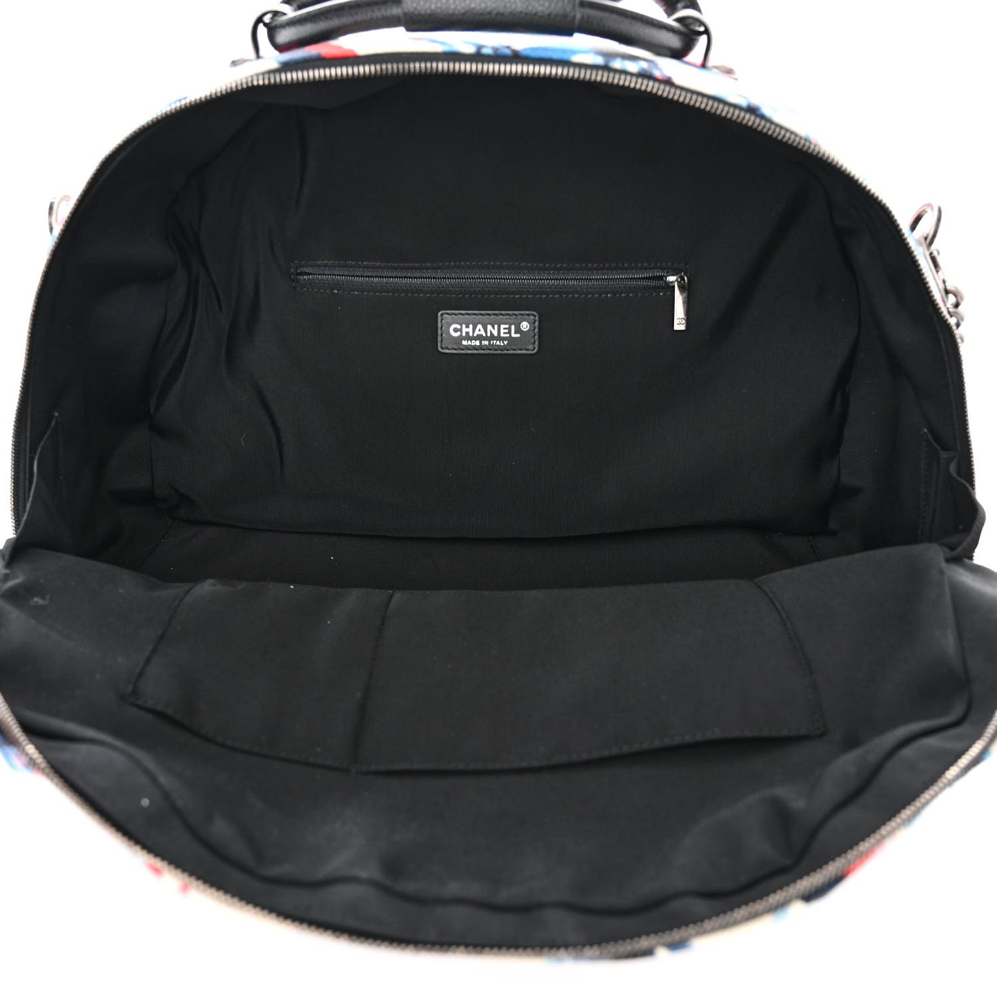 Caviar Printed Canvas Bowling Bag White Red Blue Black