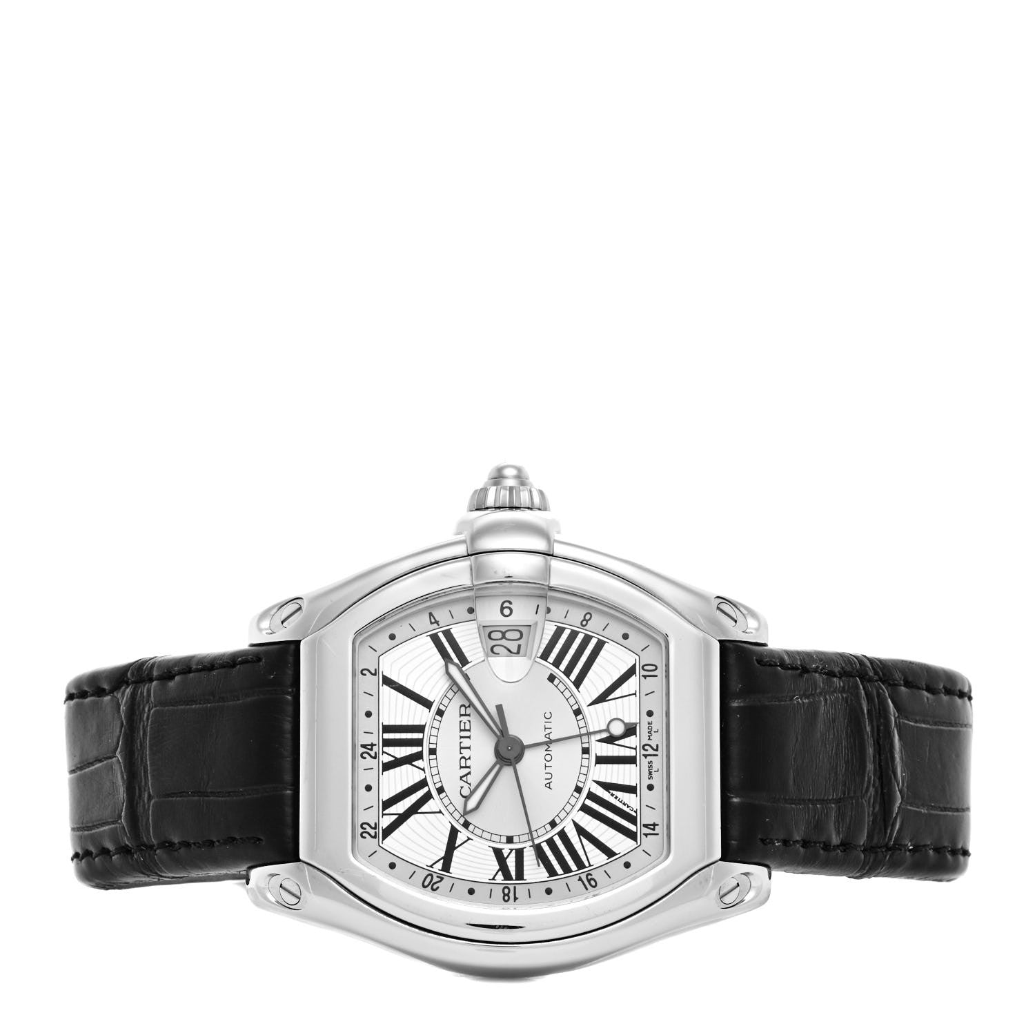 Cartier Stainless Steel Alligator 42mm Roadster GMT Automatic Watch 2 of 4
