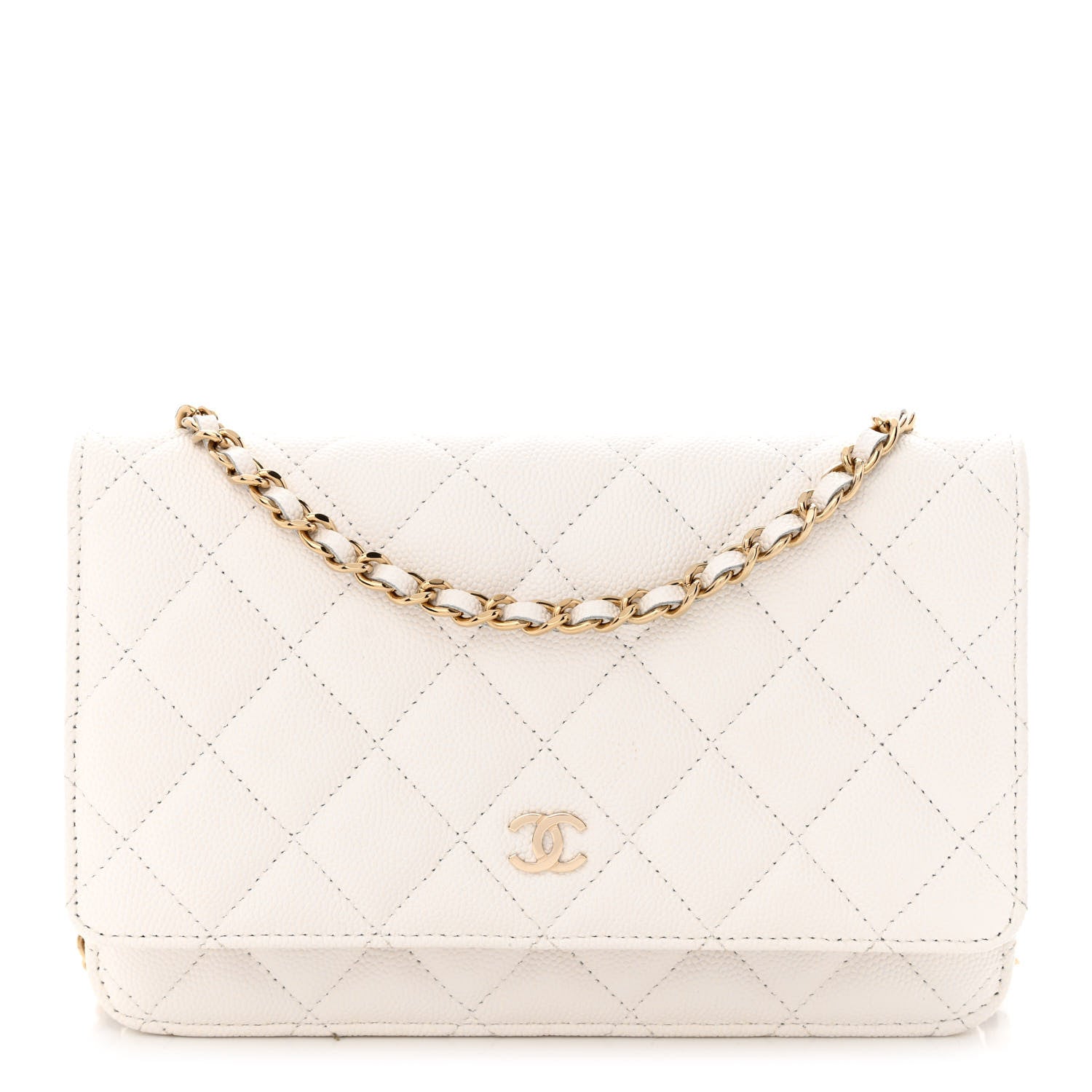 Chanel Caviar Quilted Wallet On Chain WOC White 1 of 13