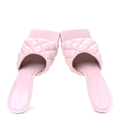 Nappa Matelasse Padded Mule Sandals 37.5 Cameo