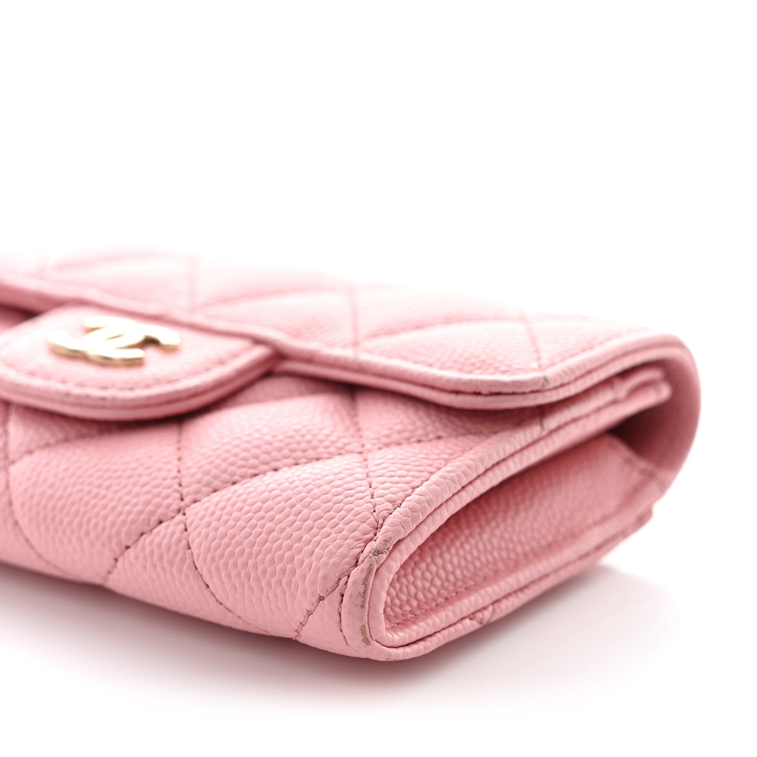 Chanel Caviar Quilted Flap Card Holder Wallet Light Pink 10 of 11