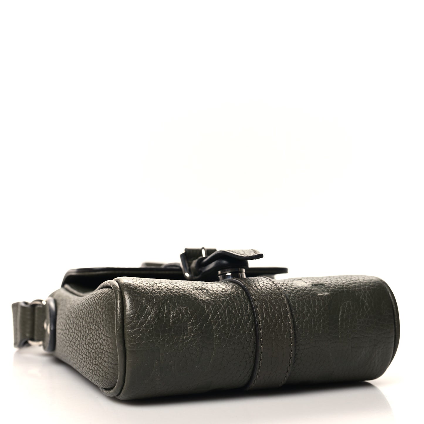 Piuma Calfskin Jumbo GG Embossed Small Messenger Bag Dark Green
