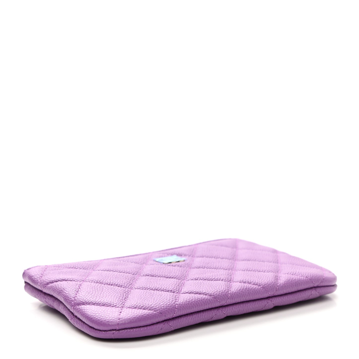 Caviar Quilted Small Cosmetic Case Purple