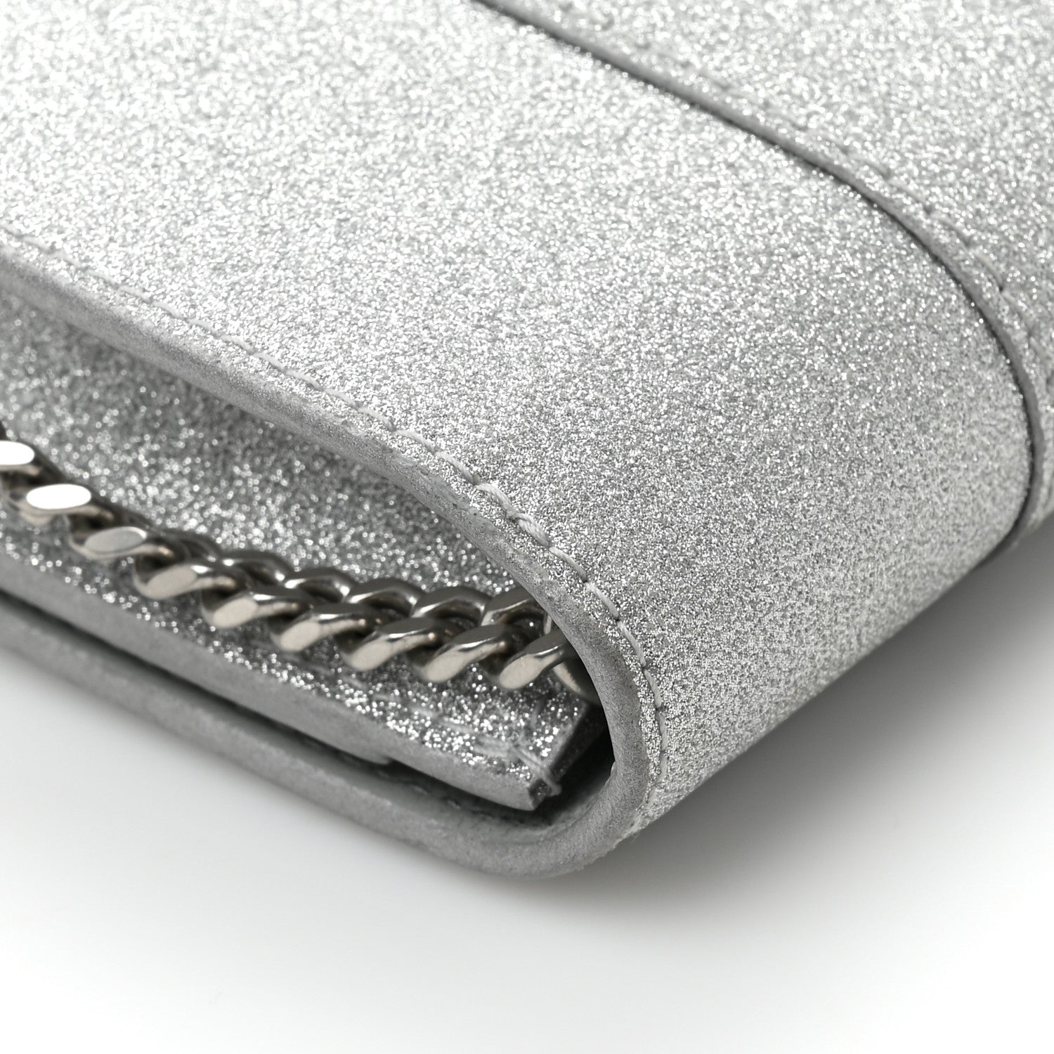 Balenciaga Sparkling Fabric XS Hourglass Wallet On Chain Silver 14 of 14