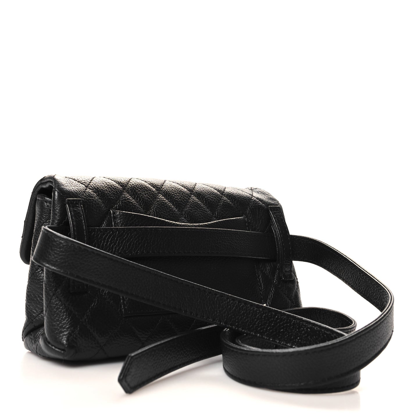 Grained Calfskin Quilted 2.55 Reissue Flap Belt Bag Clutch Black