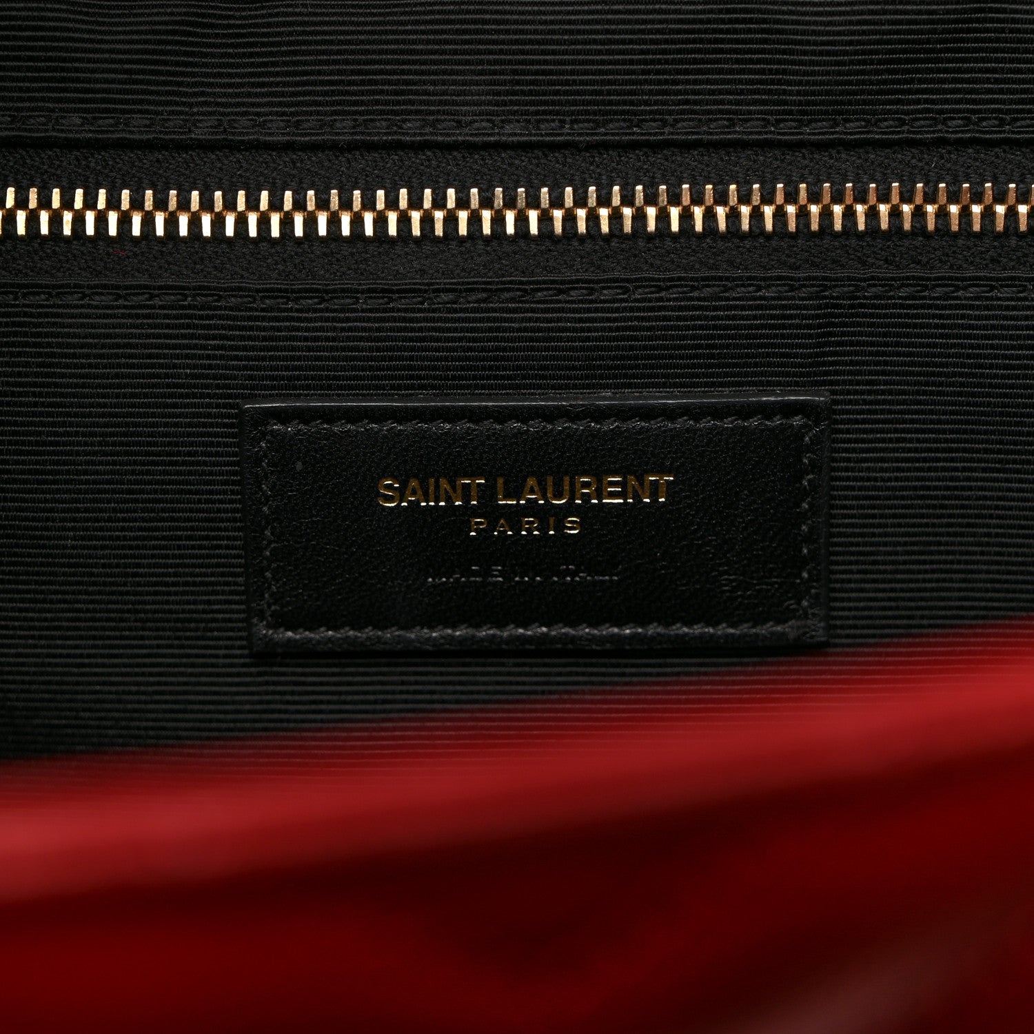 Saint Laurent Grain De Poudre Matelasse Chevron Large Monogram Satchel Lipstick Red 6 of 10