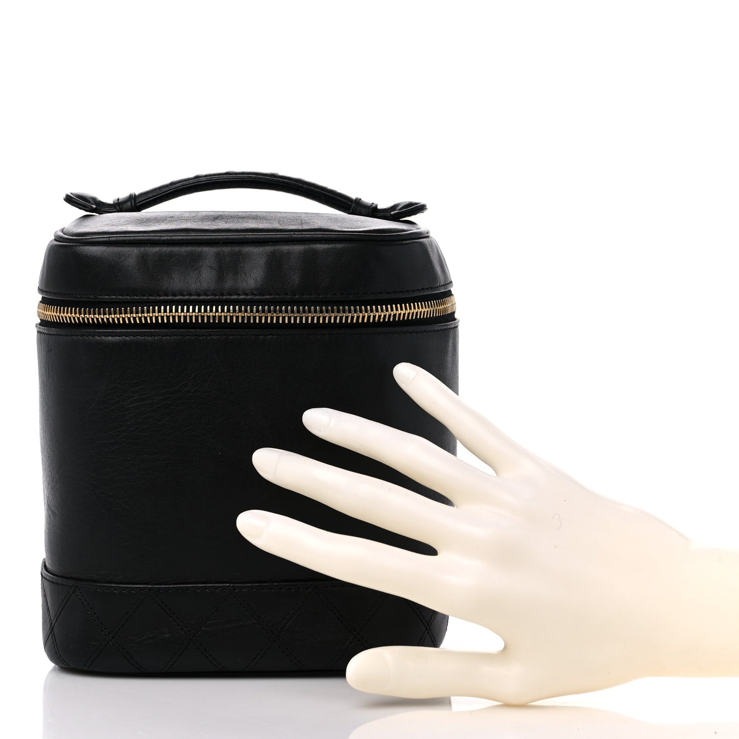 Lambskin Vanity Cosmetic Bag Black