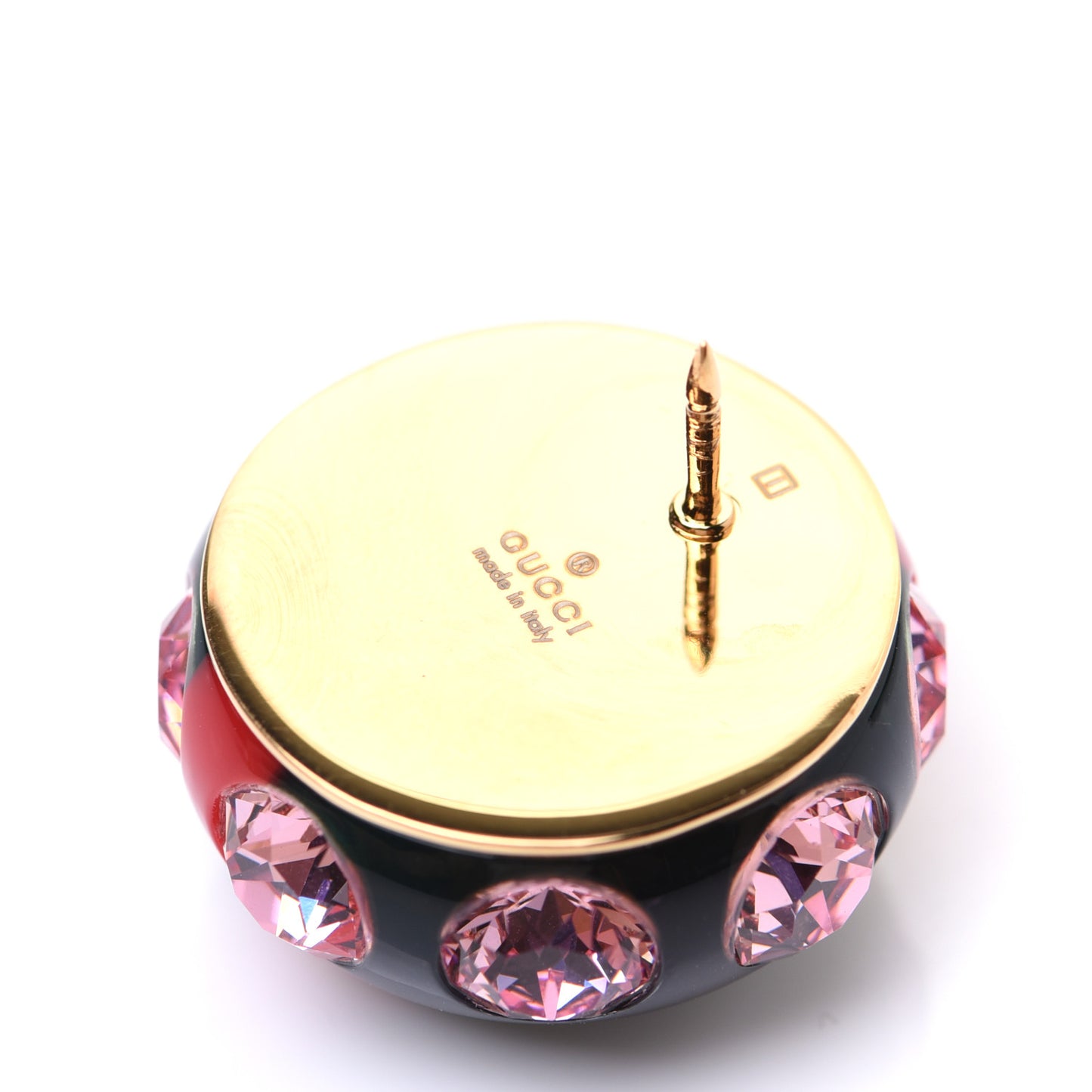 Resin Strass Vintage Web Stud Pin Red Green
