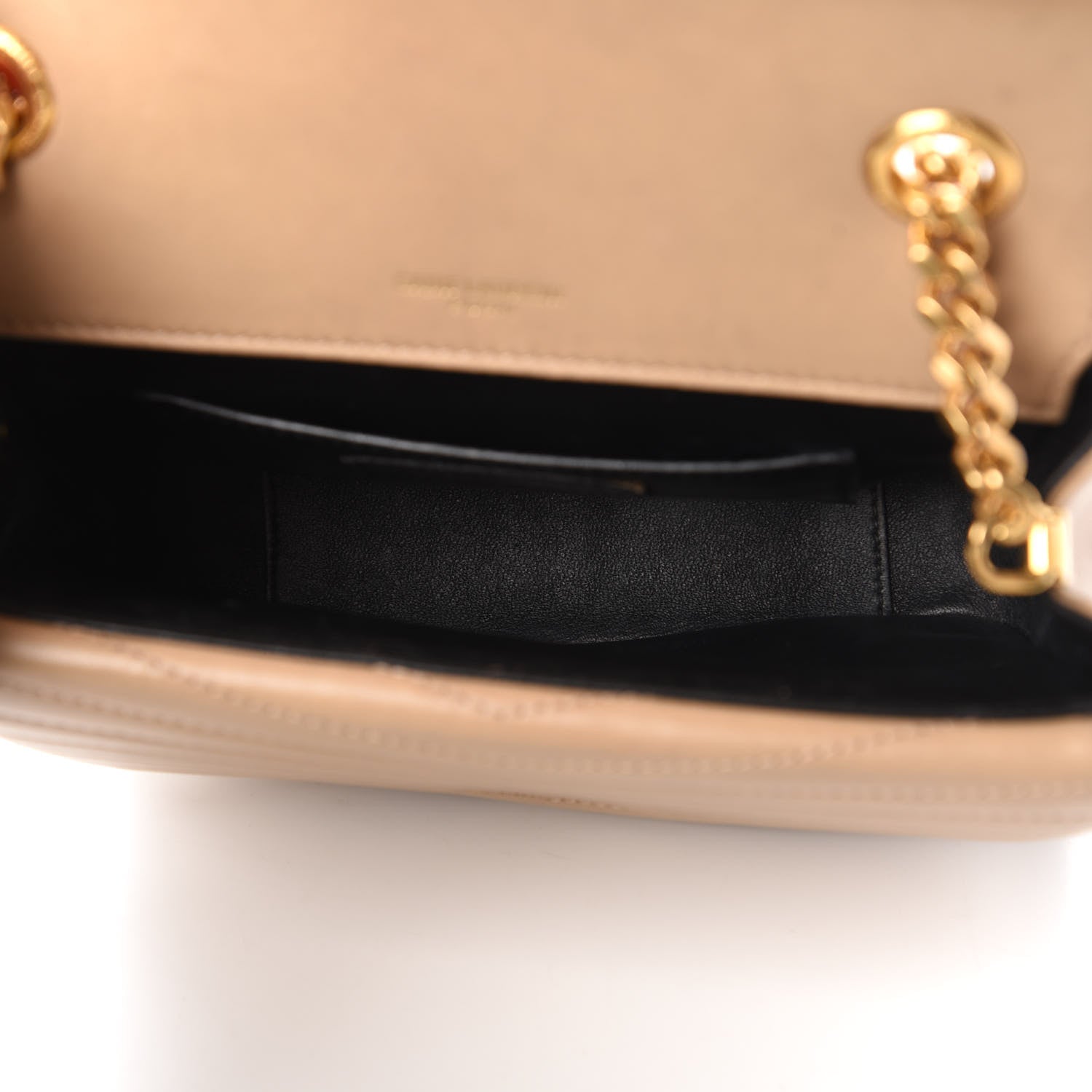 Saint Laurent Lambskin Matelasse Chevron Monogram Small Sulpice Bag Sable Beige 5 of 9