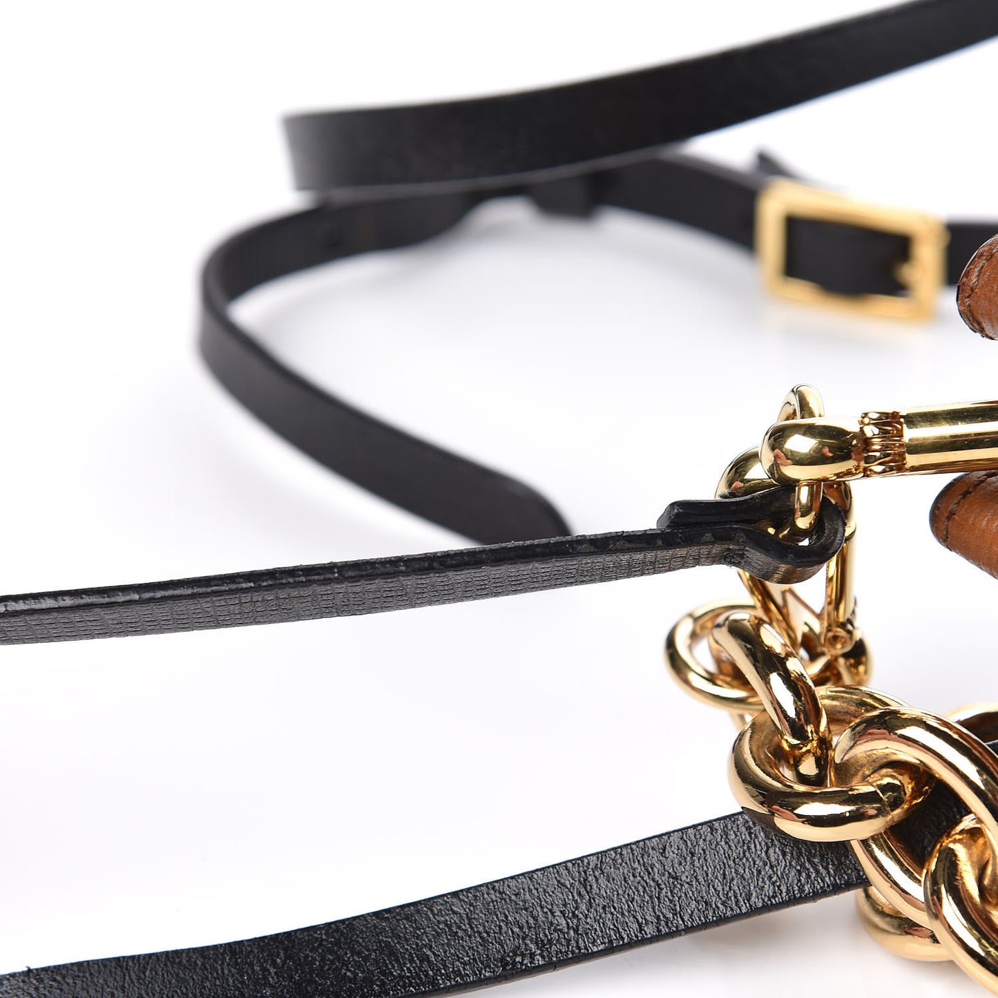 Derby Calfskin Small Square Buckle Belt Bag Tan Black