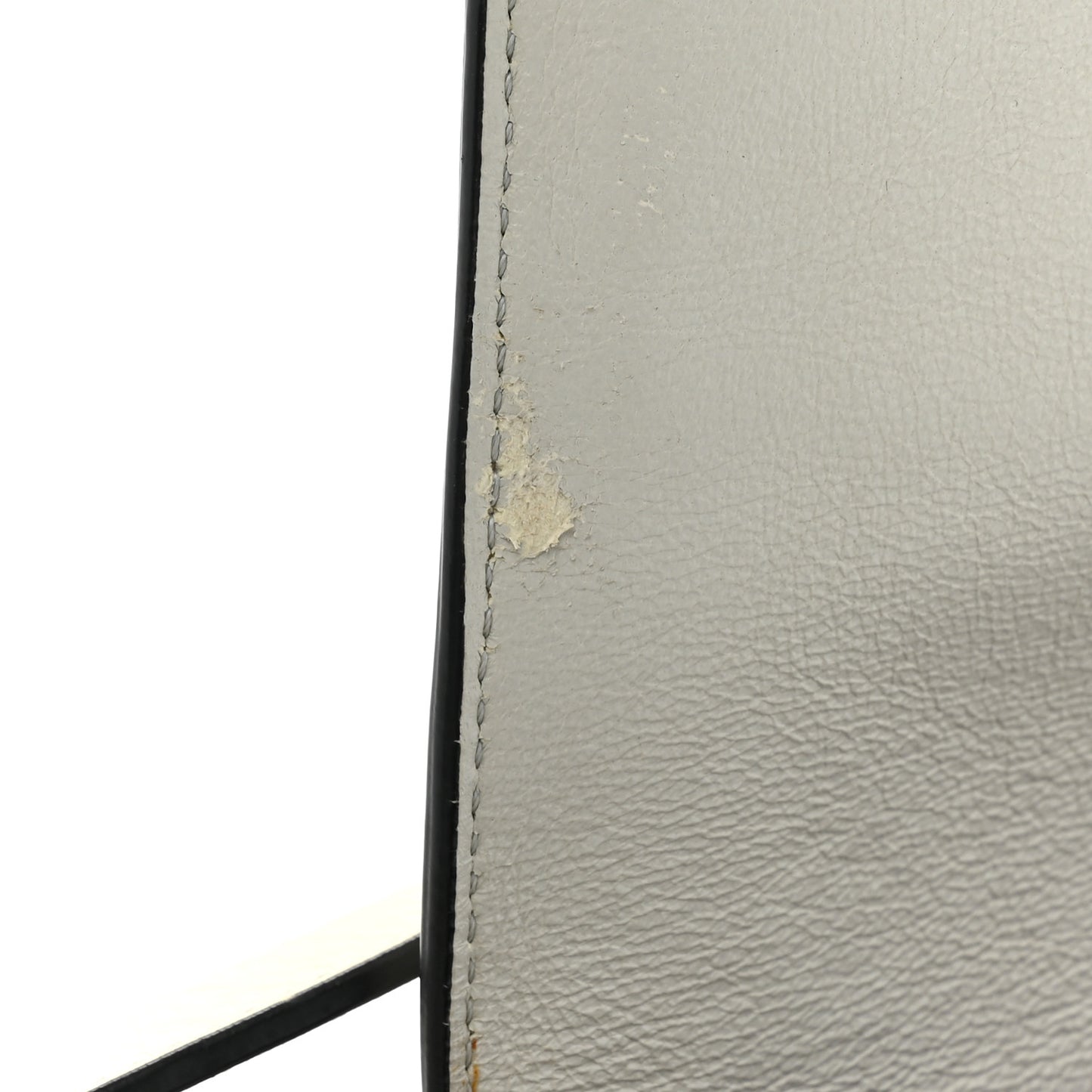 Natural Calfskin Medium Biker Case Shoulder Bag White