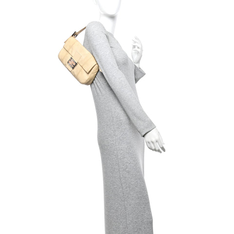 Snakeskin Baguette Light Beige