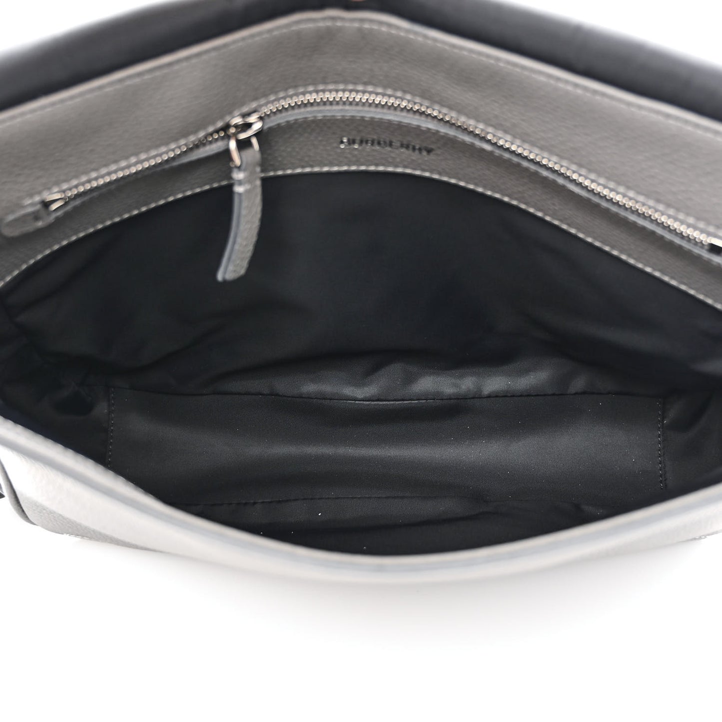 Grainy Calfskin Embossed Bruno Messenger Charcoal Grey