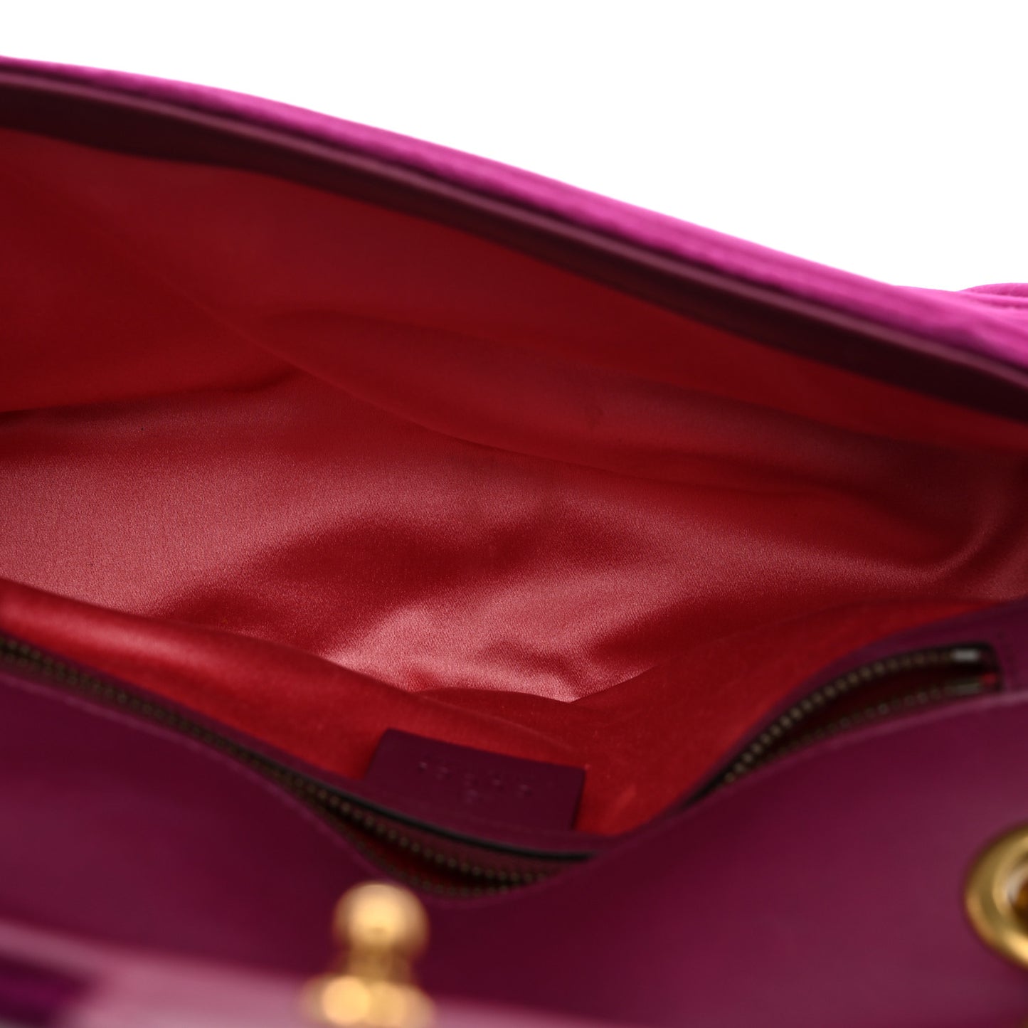 Velvet Matelasse Small GG Marmont Shoulder Bag Fuchsia Violet Cyclamen