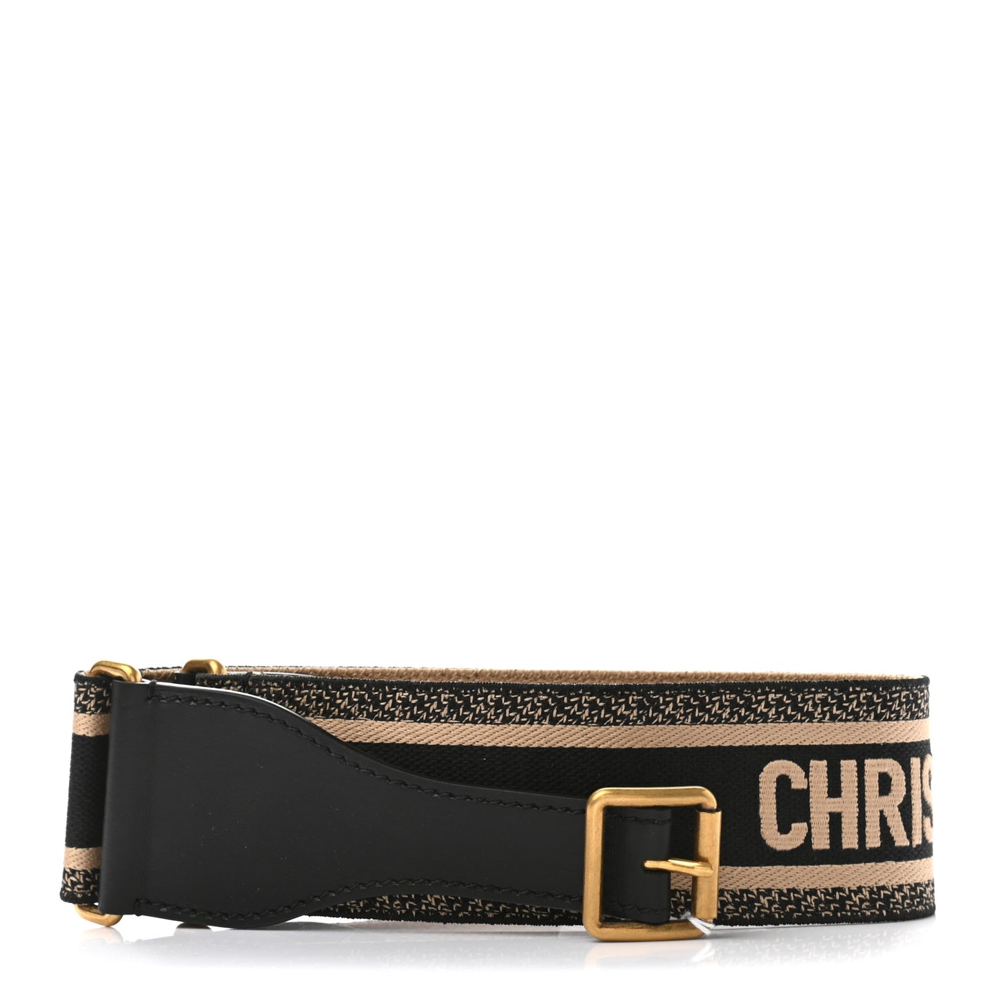Canvas Embroidered Large Book Belt 80 32 Black Beige