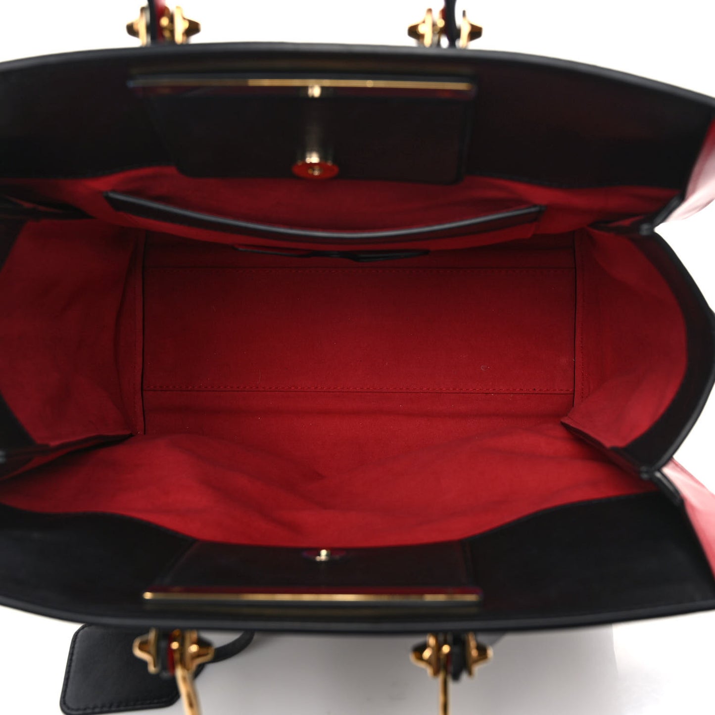 Calfskin The Tall Story Shoulder Bag Black Red