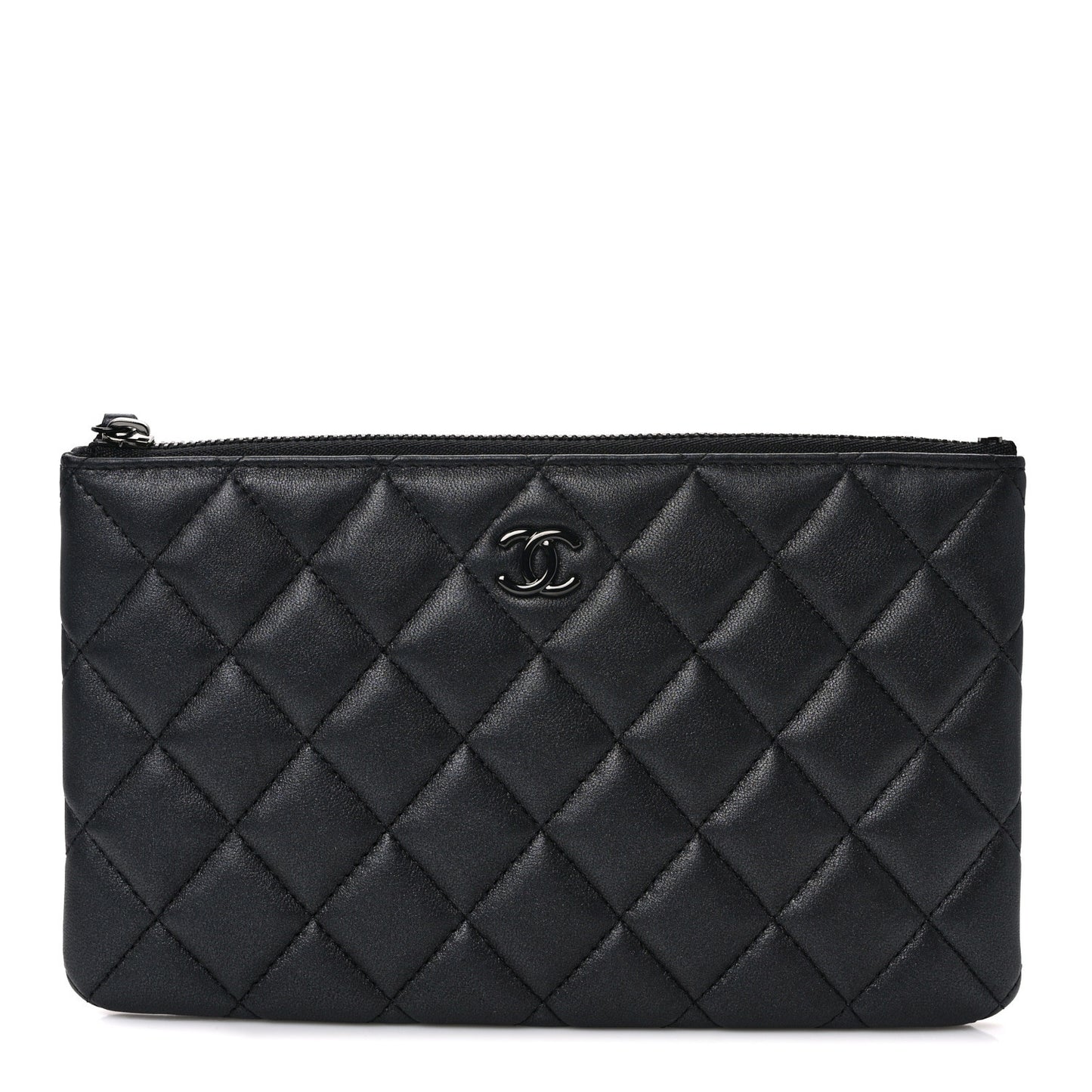 Pearly Lambskin Quilted Cosmetic Case So Black