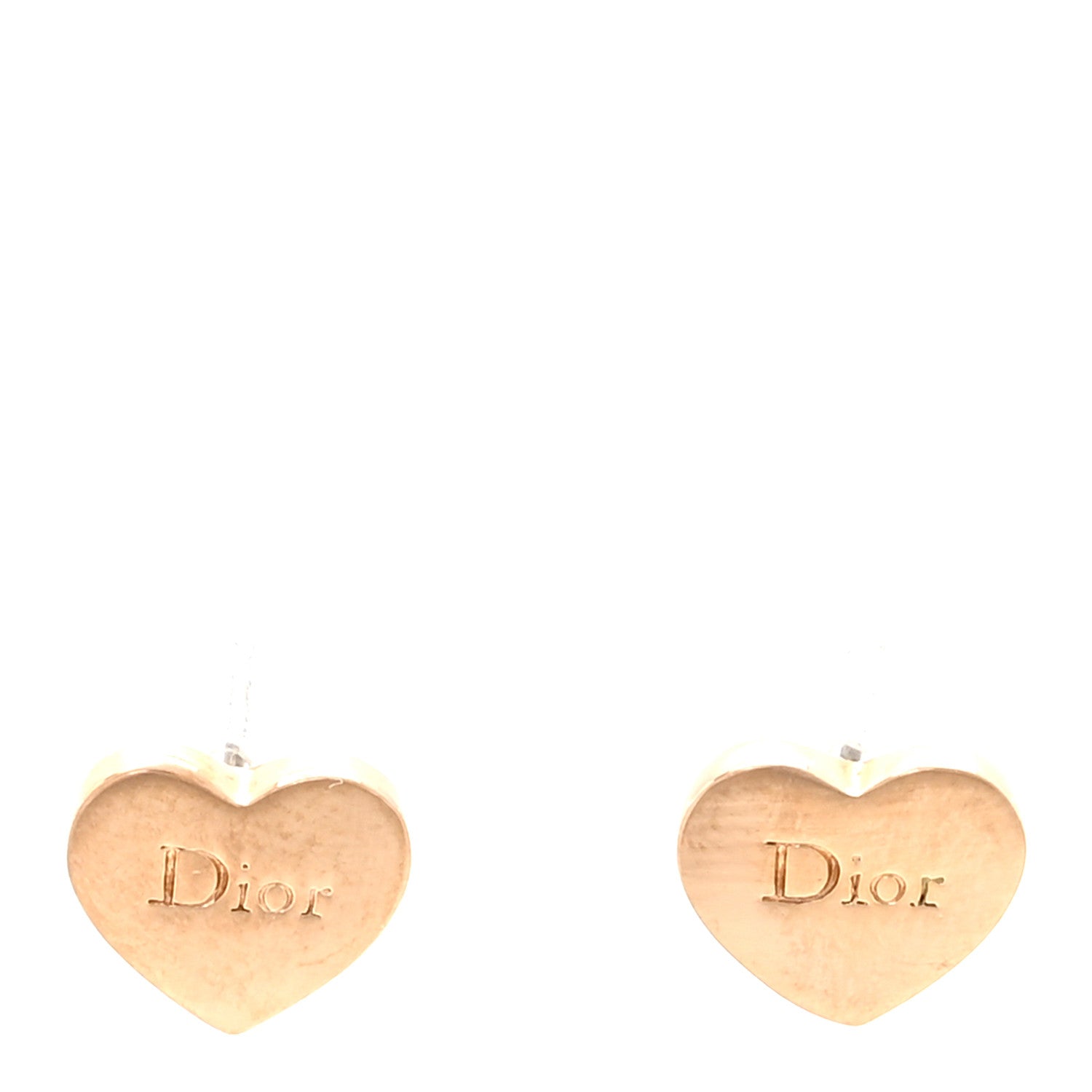 Christian Dior Metal Heart Logo Earrings Gold 1856579 – FASHIONPHILE