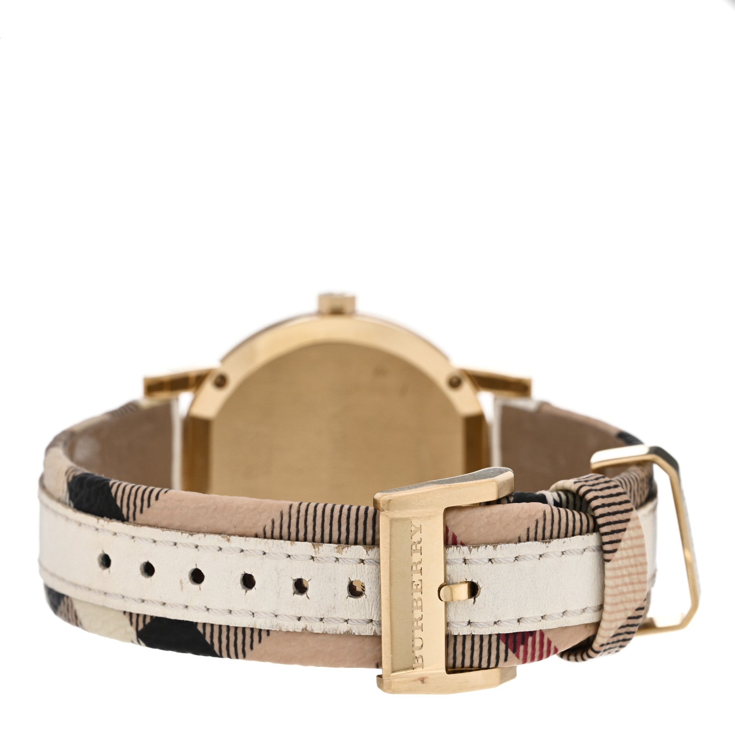 Burberry Stainless Steel Calfskin 38mm The City Quartz Watch Beige BU9015 3 of 5