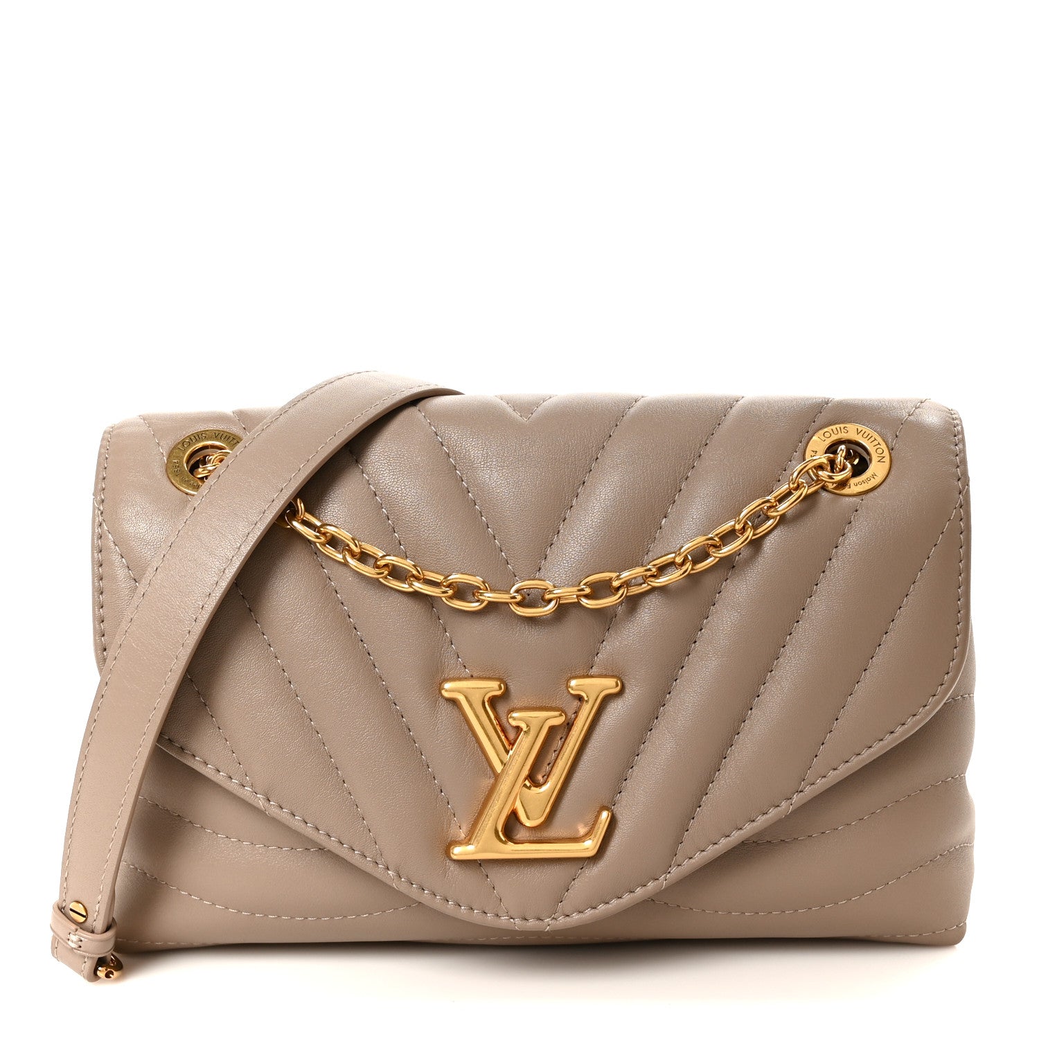 Louis Vuitton Calfskin LV New Wave Chain Bag Taupe 1920183