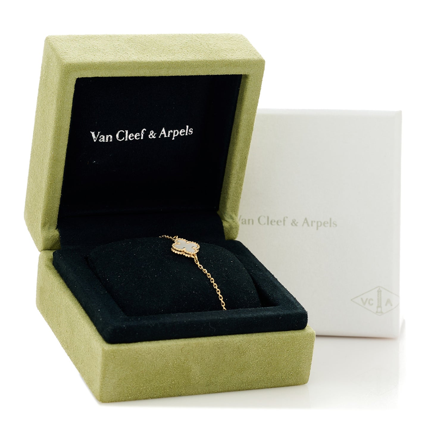 18K Yellow Gold Mother of Pearl Sweet Alhambra Bracelet